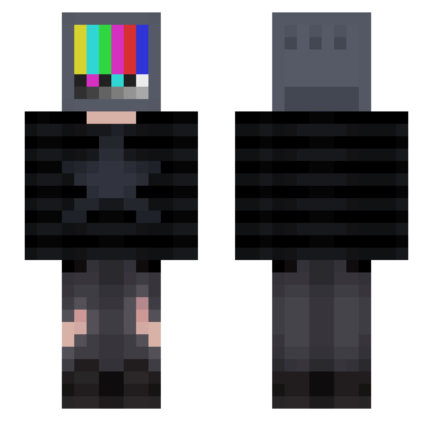 Caelun Minecraft skin, front and back view