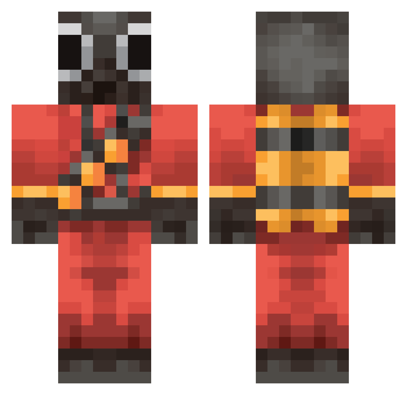 Sensei_Bread Minecraft skin, front and back view