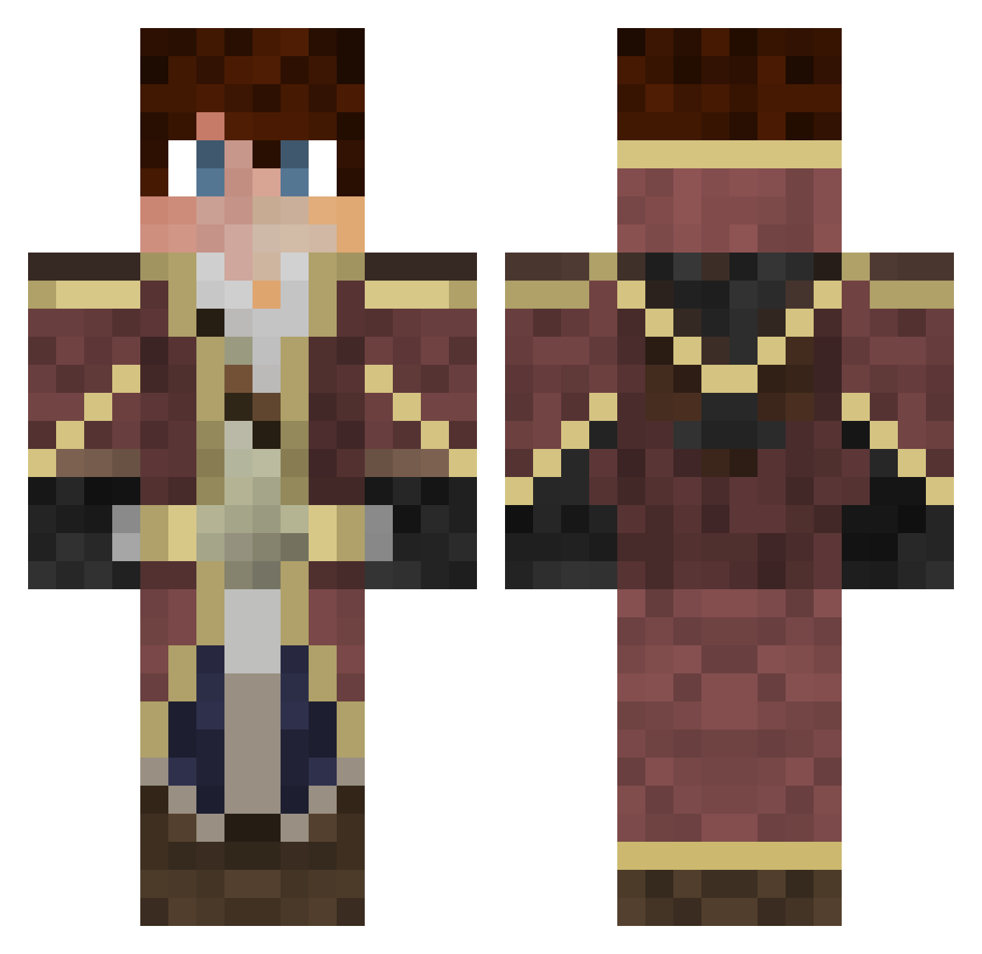 Kono0608 Minecraft skin, front and back view