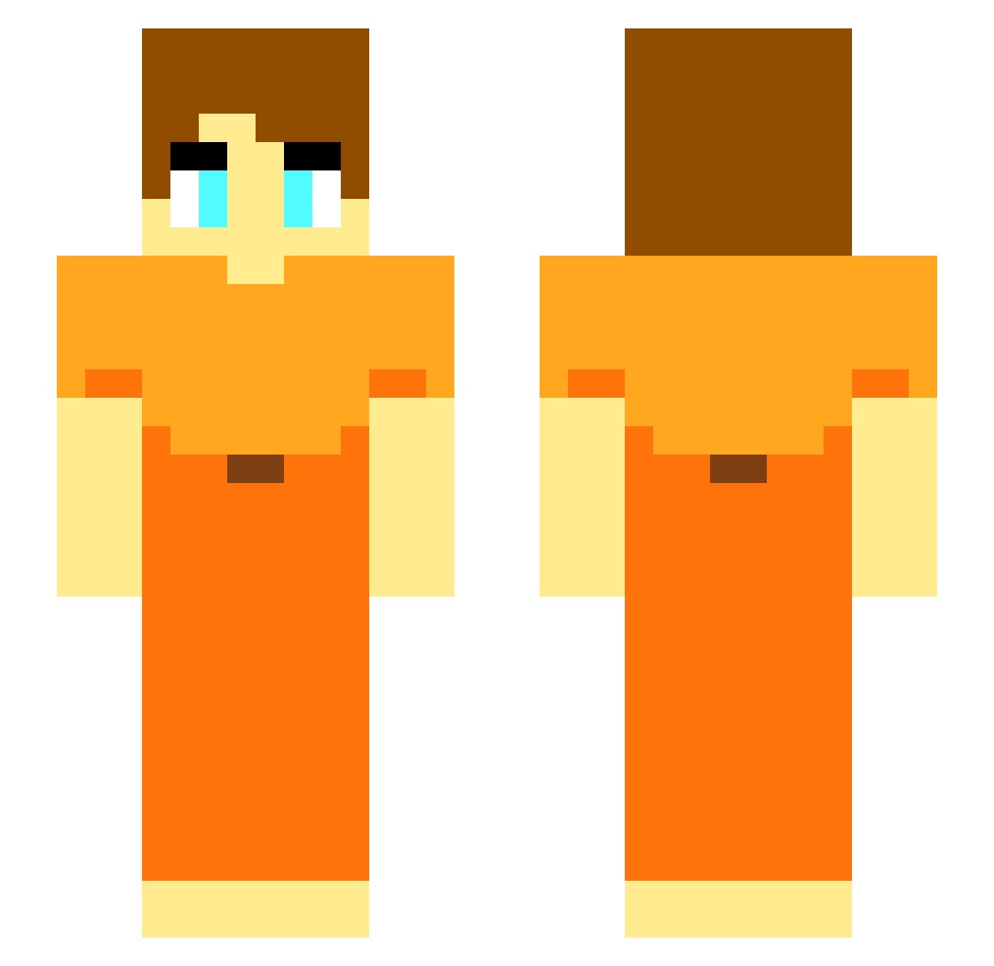 Joopy Minecraft skin, front and back view