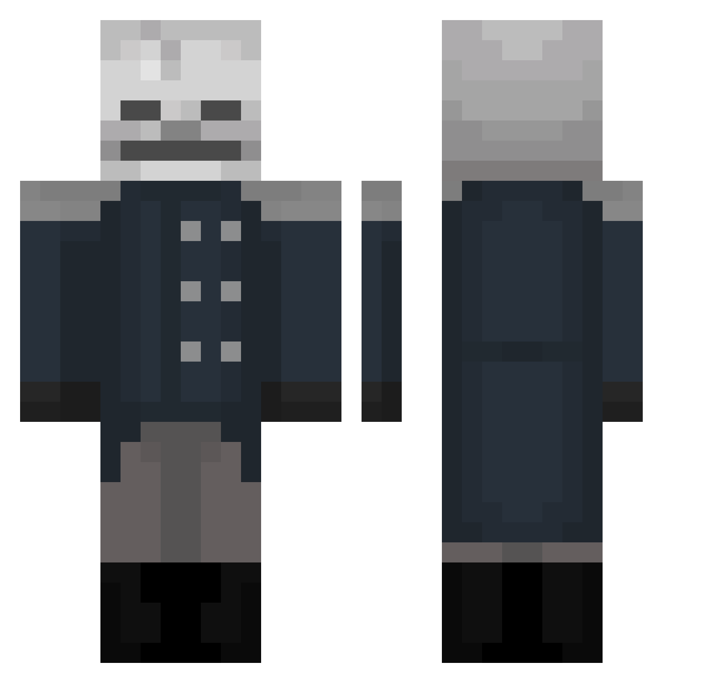Abu_zHrh Minecraft skin, front and back view