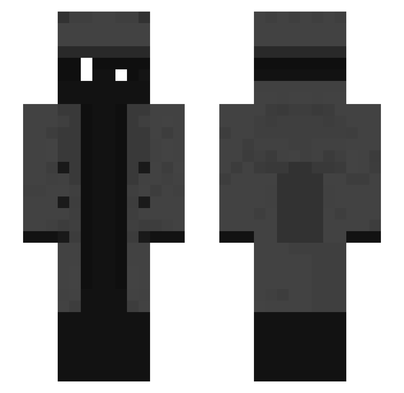 Owmaster Minecraft skin, front and back view