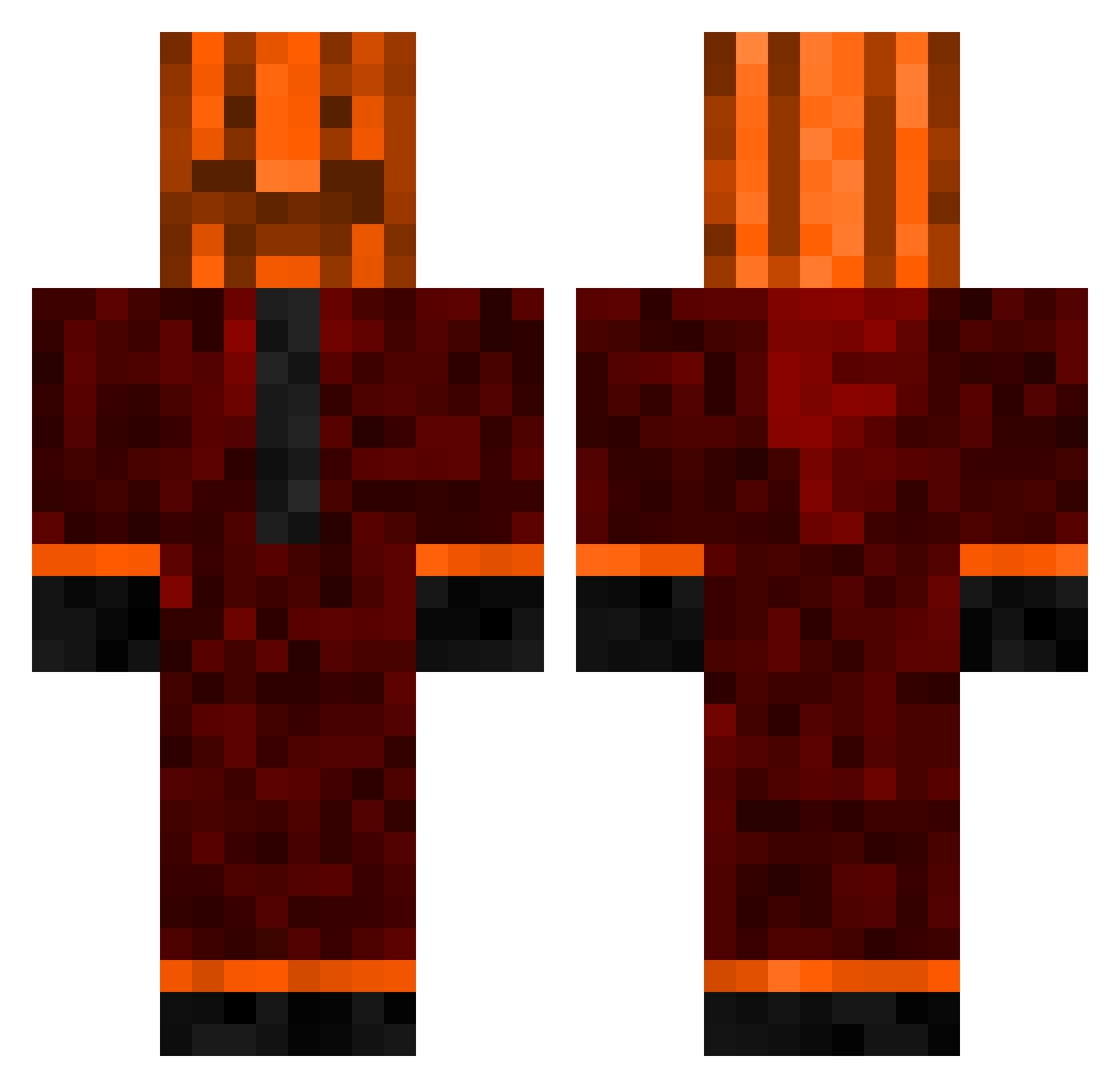 ElementoDeCostas Minecraft skin, front and back view