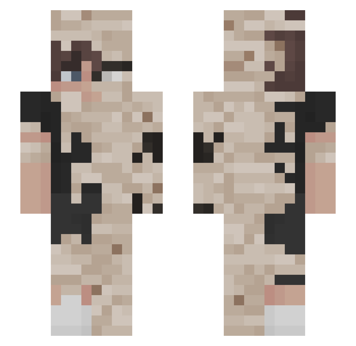 qlvx Minecraft skin, front and back view