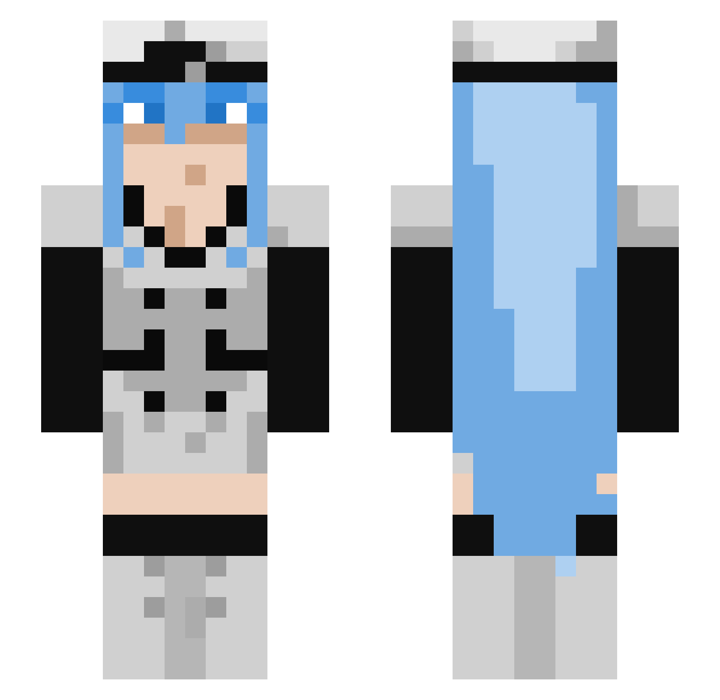Rizzelten Minecraft skin, front and back view