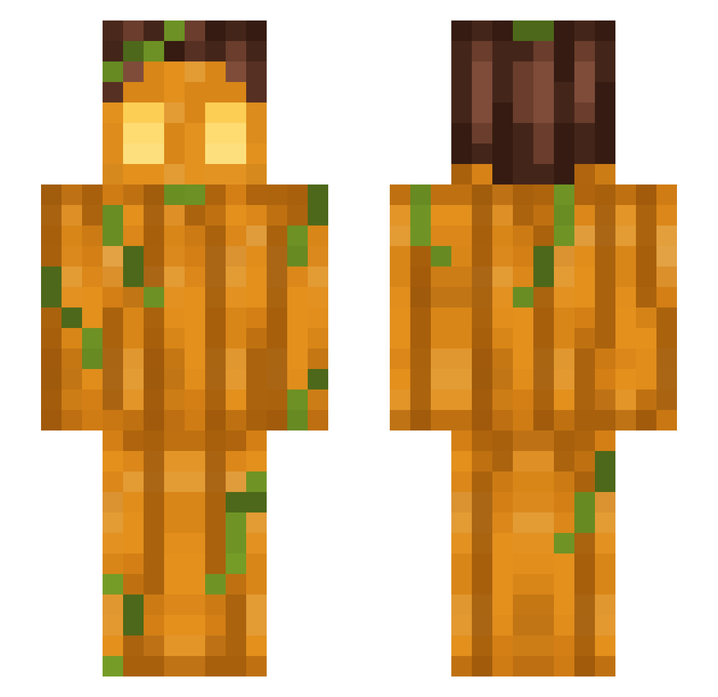 contrapposto Minecraft skin, front and back view