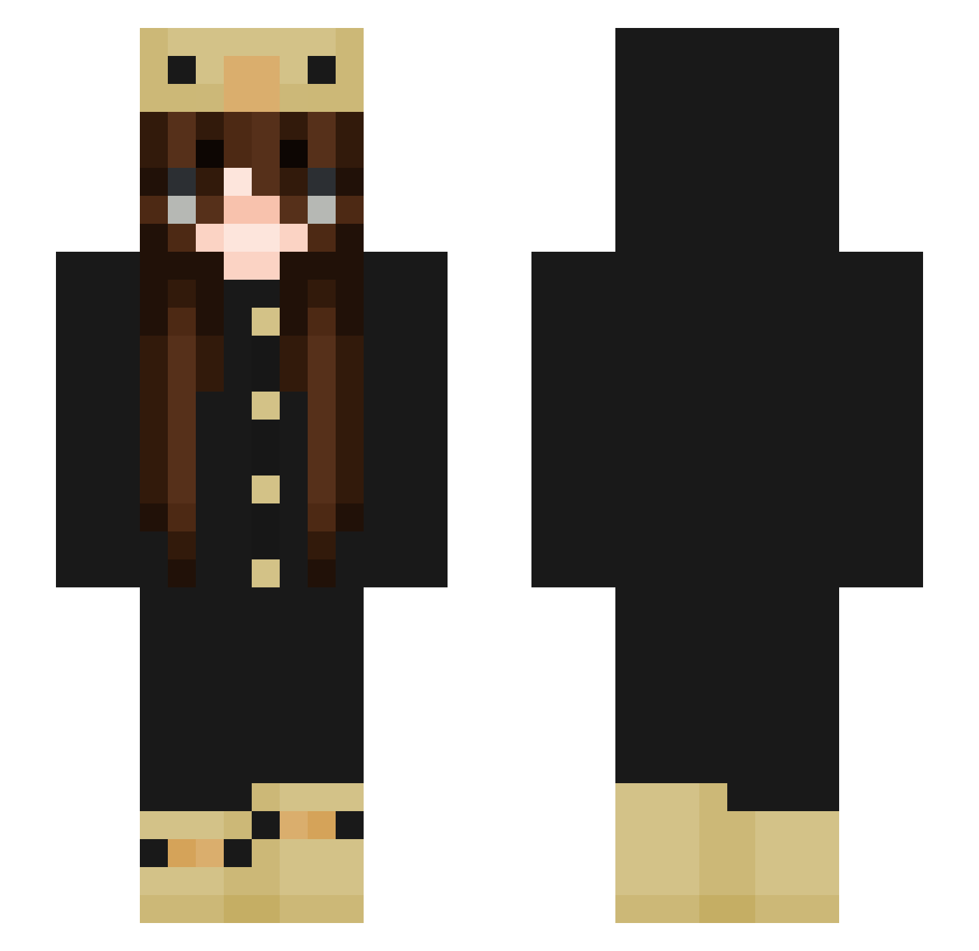 Clarapuppylover Minecraft skin, front and back view