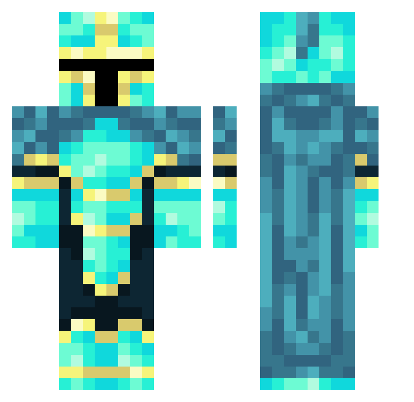 Trexbrownie Minecraft skin, front and back view