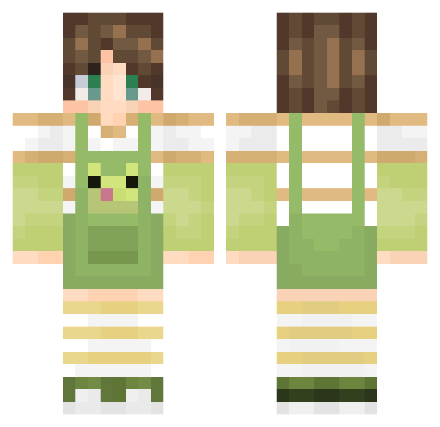taekure Minecraft skin, front and back view