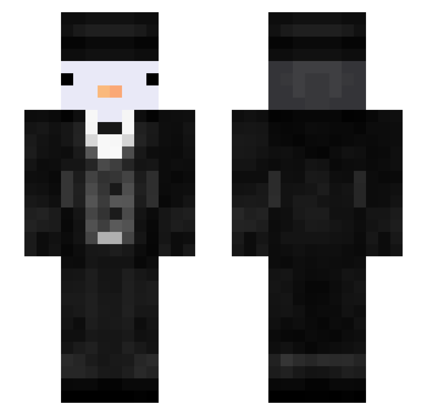 skeleton547 Minecraft skin, front and back view