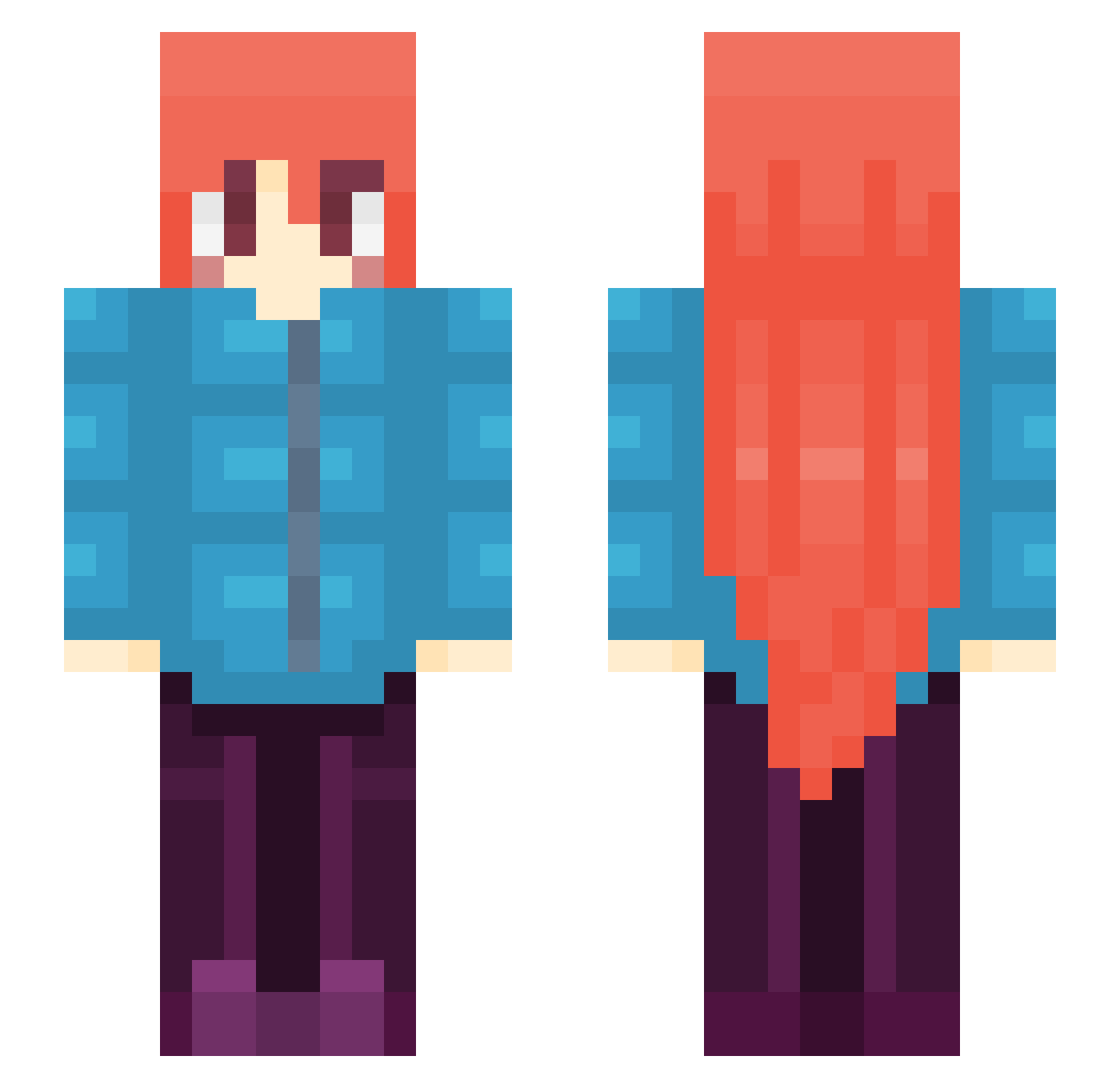 Guino312 Minecraft skin, front and back view