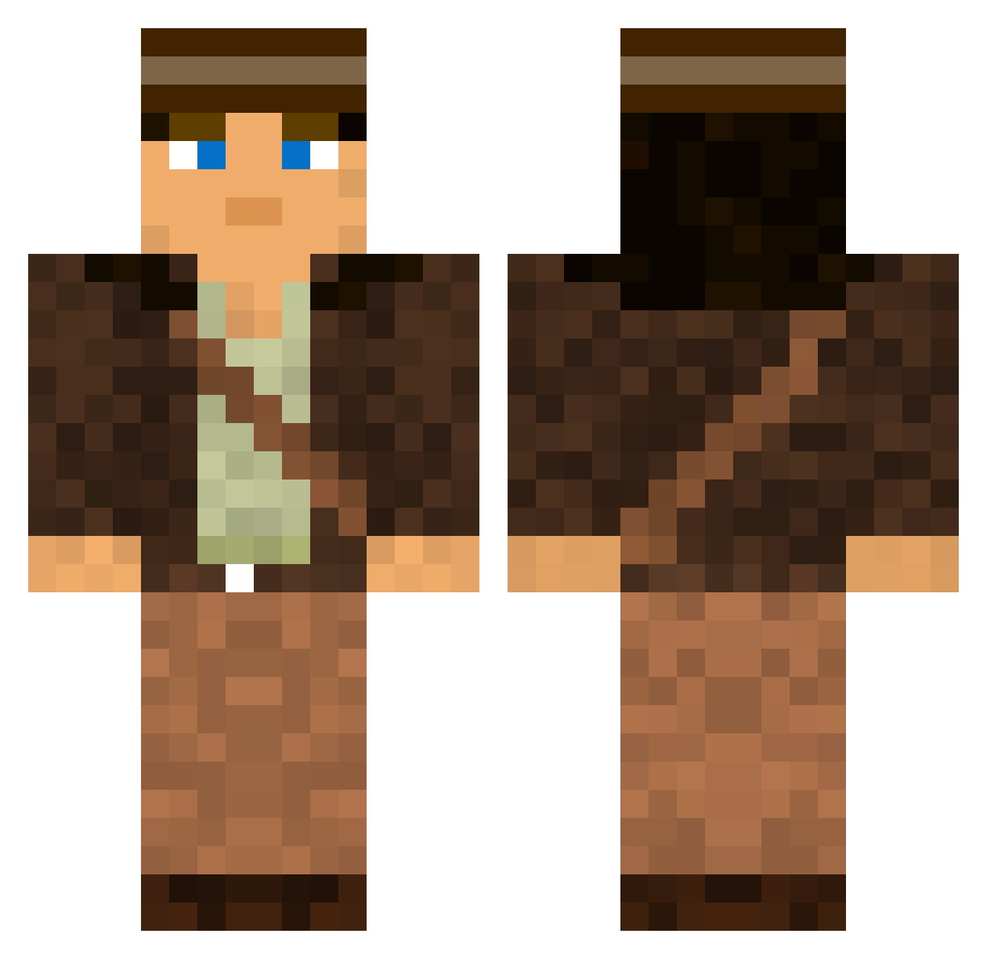 Equinox42 Minecraft skin, front and back view