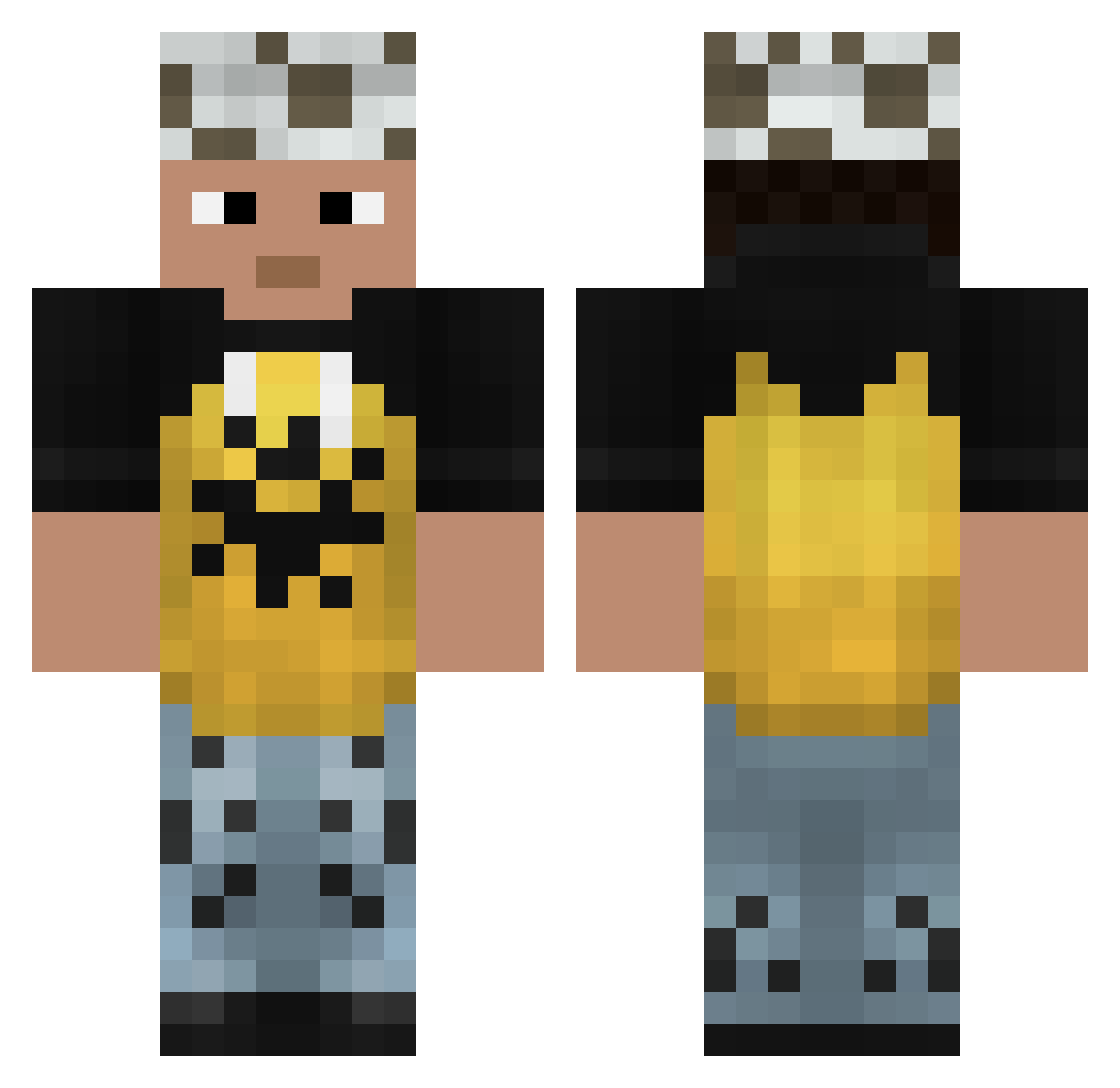 9999ms Minecraft skin, front and back view