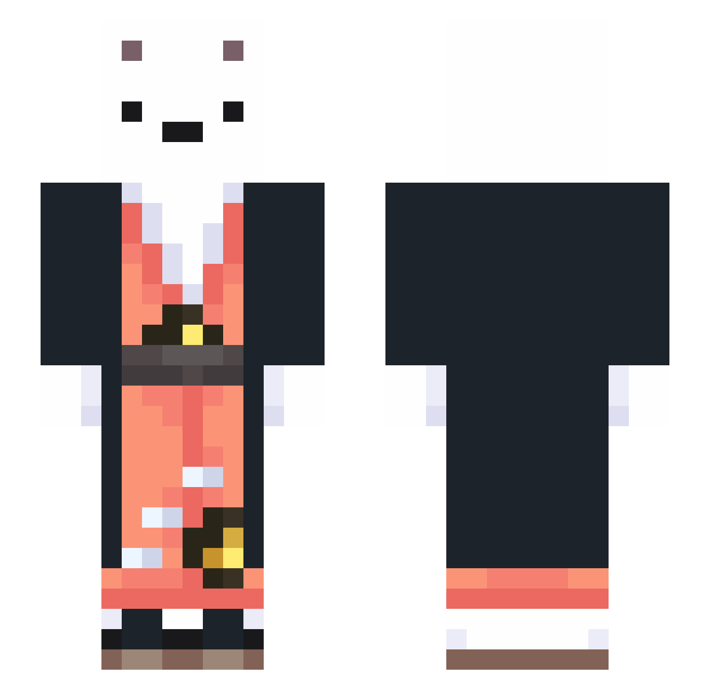 EisteeTim Minecraft skin, front and back view