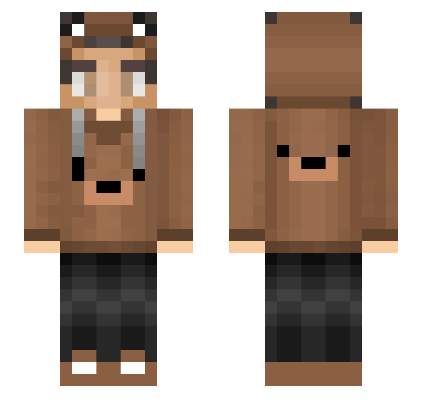 Nelbrenn Minecraft skin, front and back view