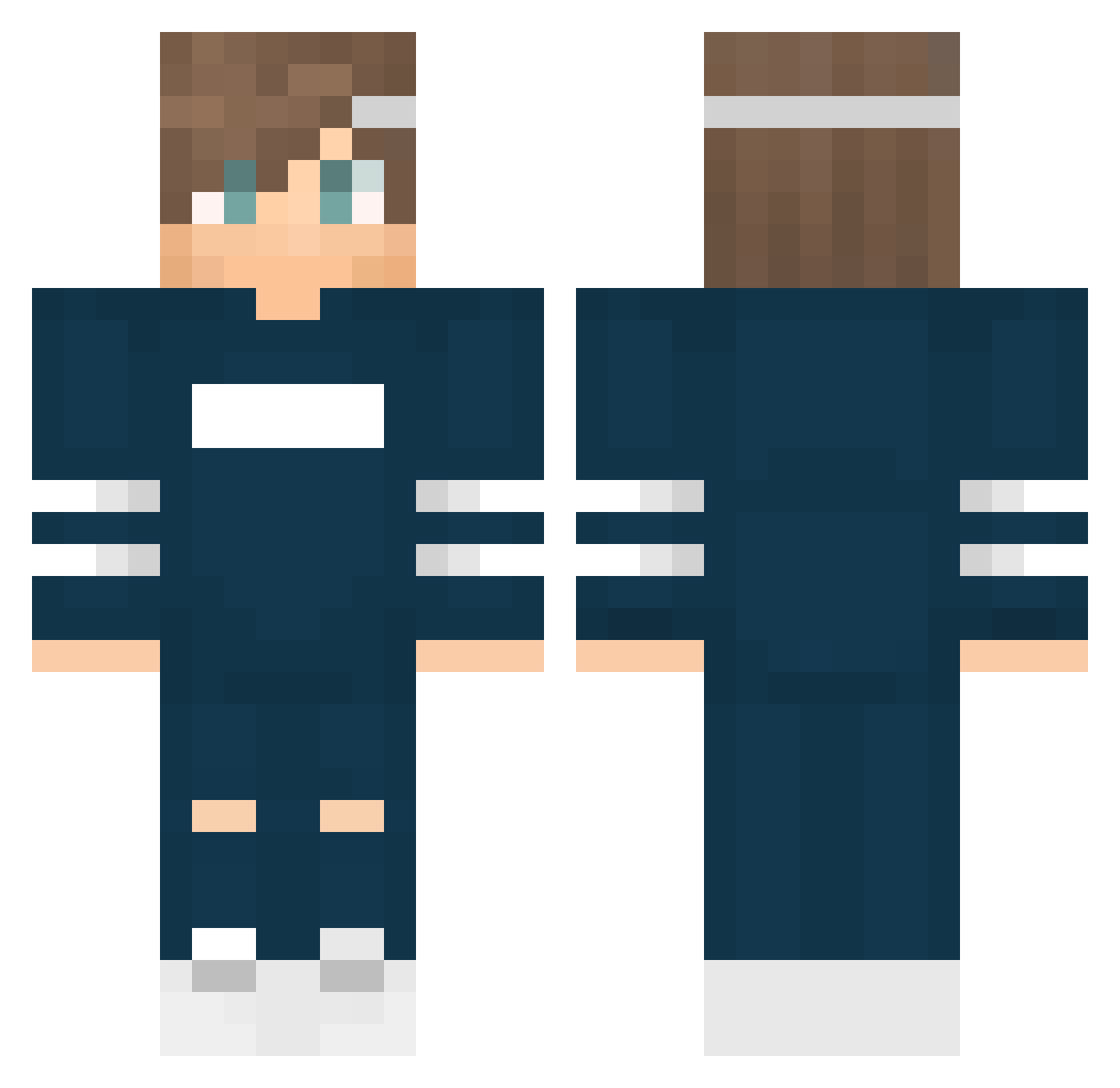 Tabulation Minecraft skin, front and back view