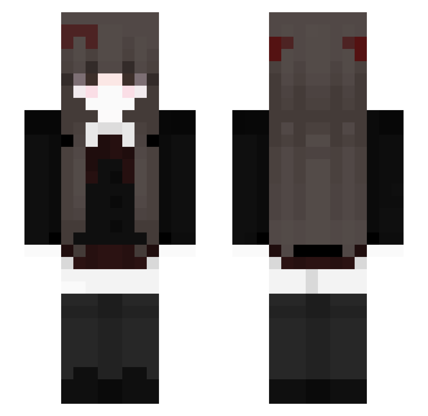 Gina Minecraft skin, front and back view