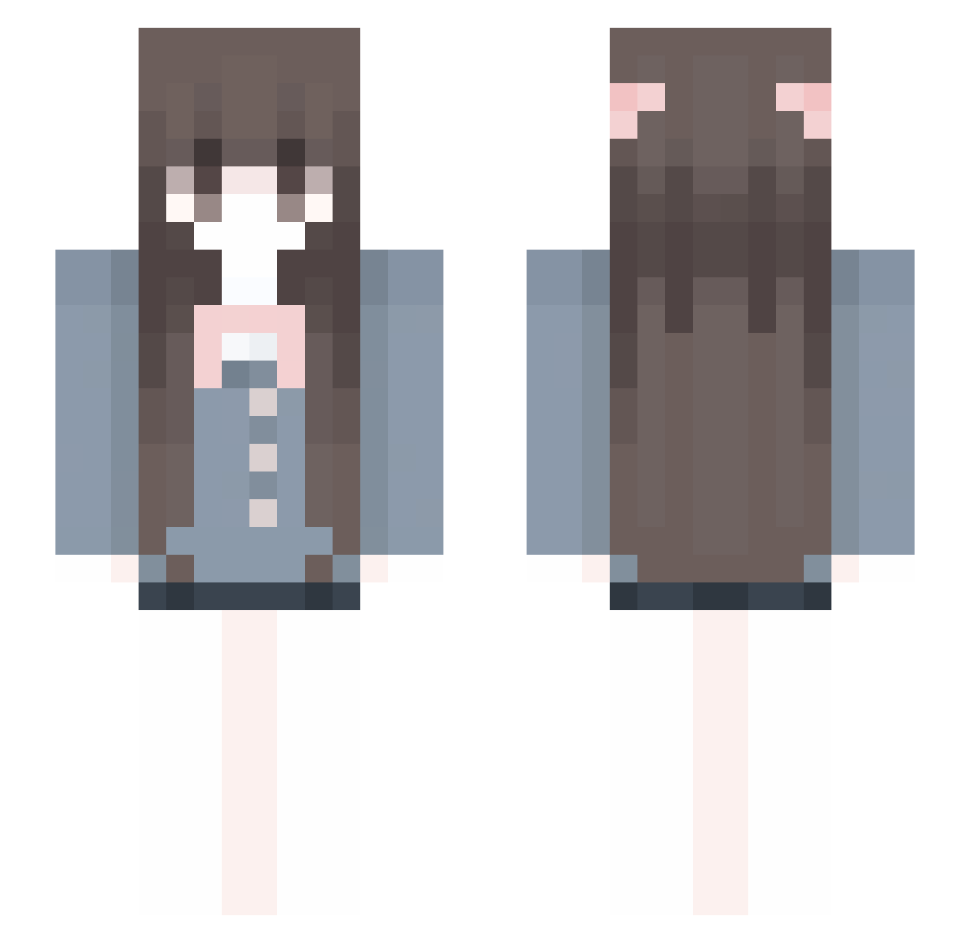 gingko55 Minecraft skin, front and back view