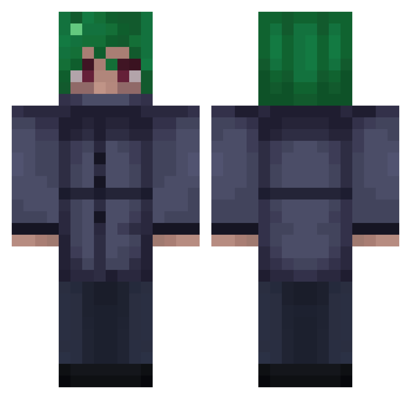 Leenzar Minecraft skin, front and back view