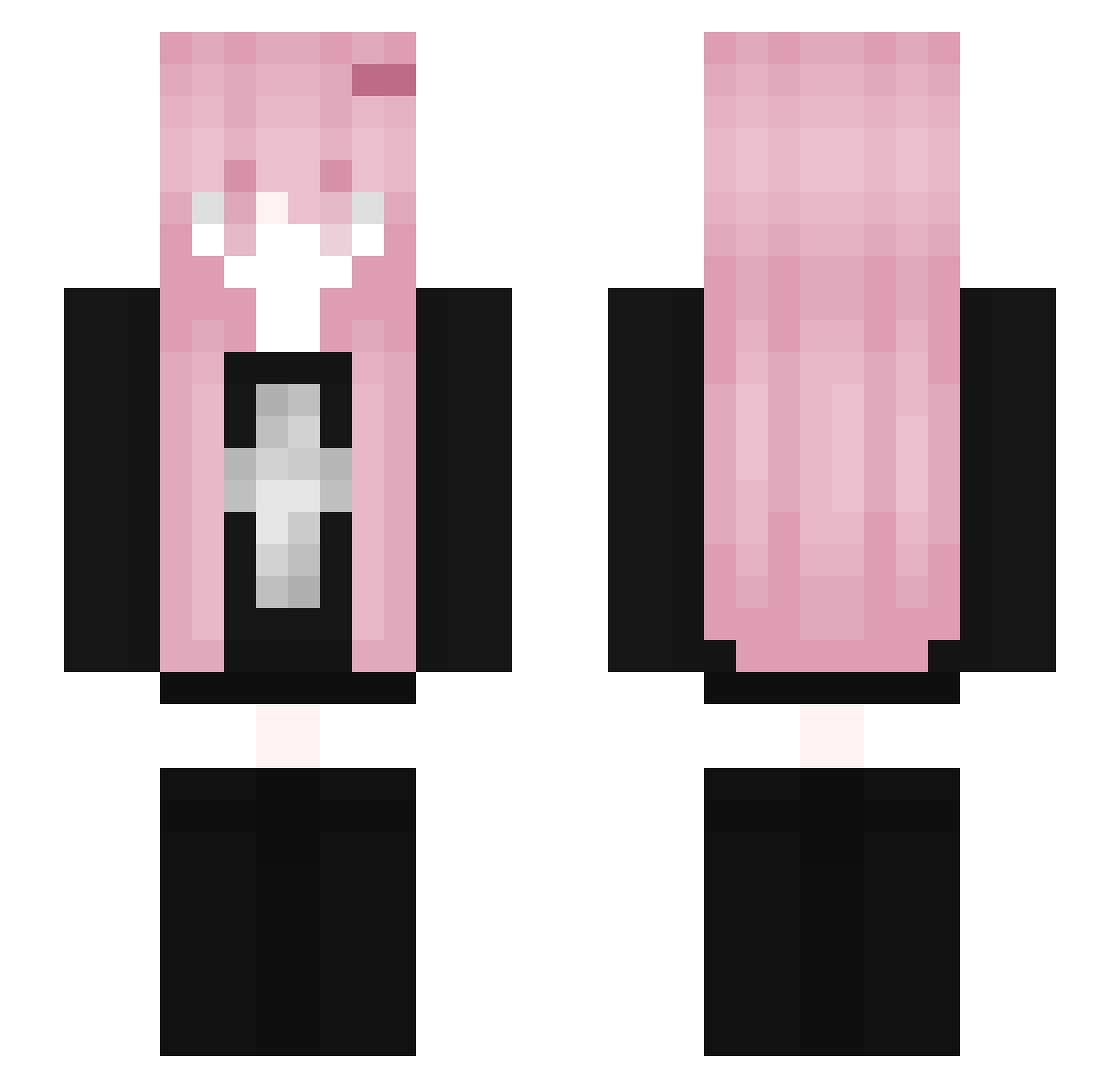 lovedey Minecraft skin, front and back view
