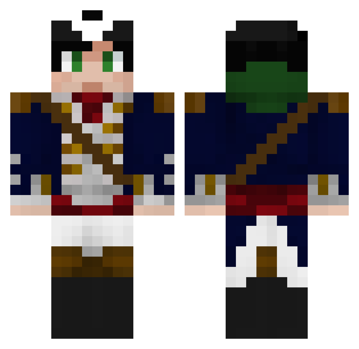 Schw7rz Minecraft skin, front and back view