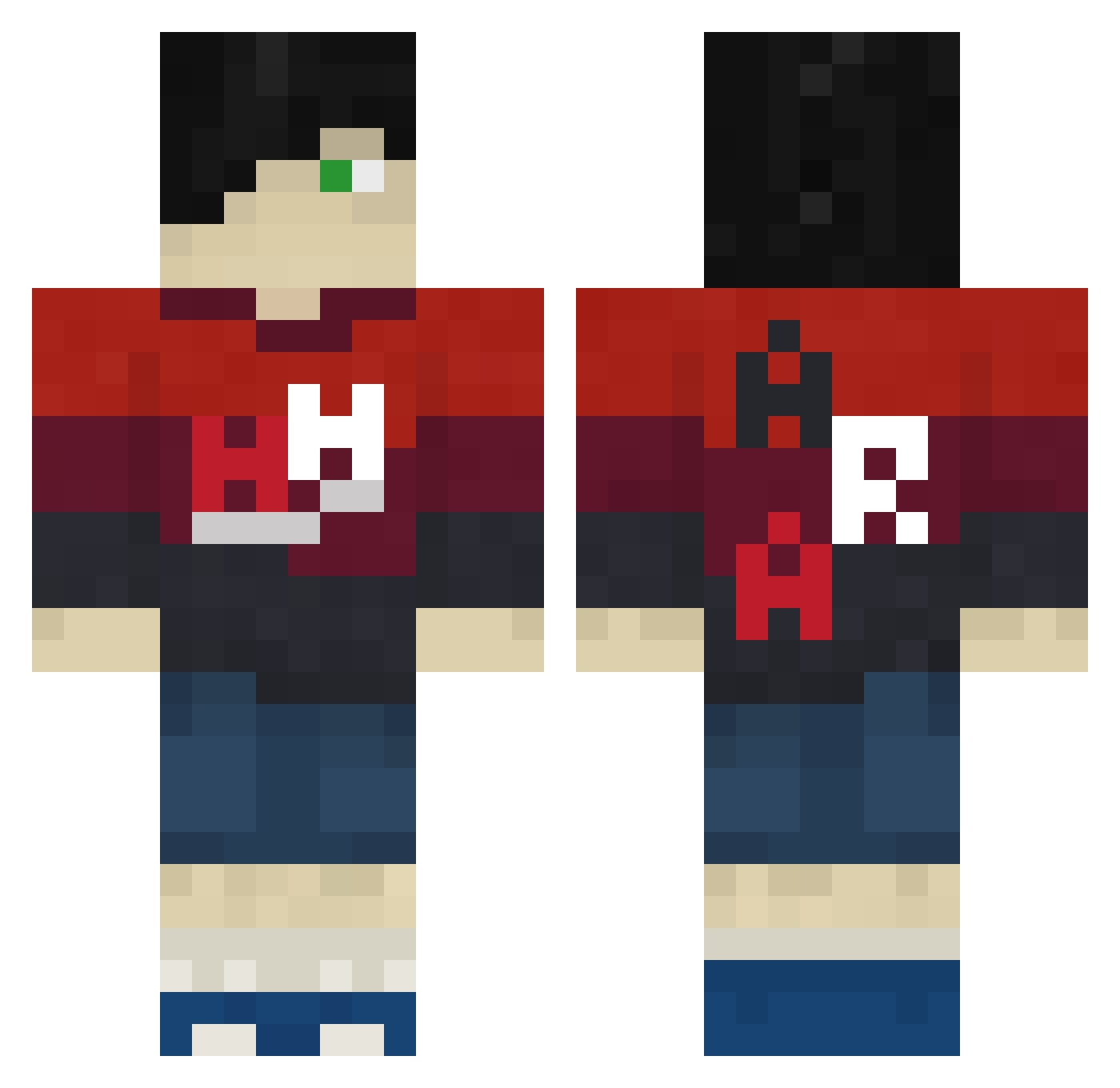 Pokey Minecraft skin, front and back view