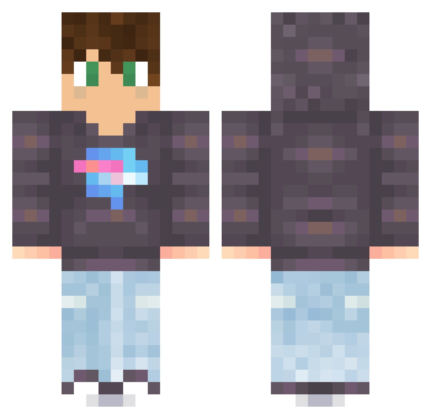 chichulek Minecraft skin, front and back view