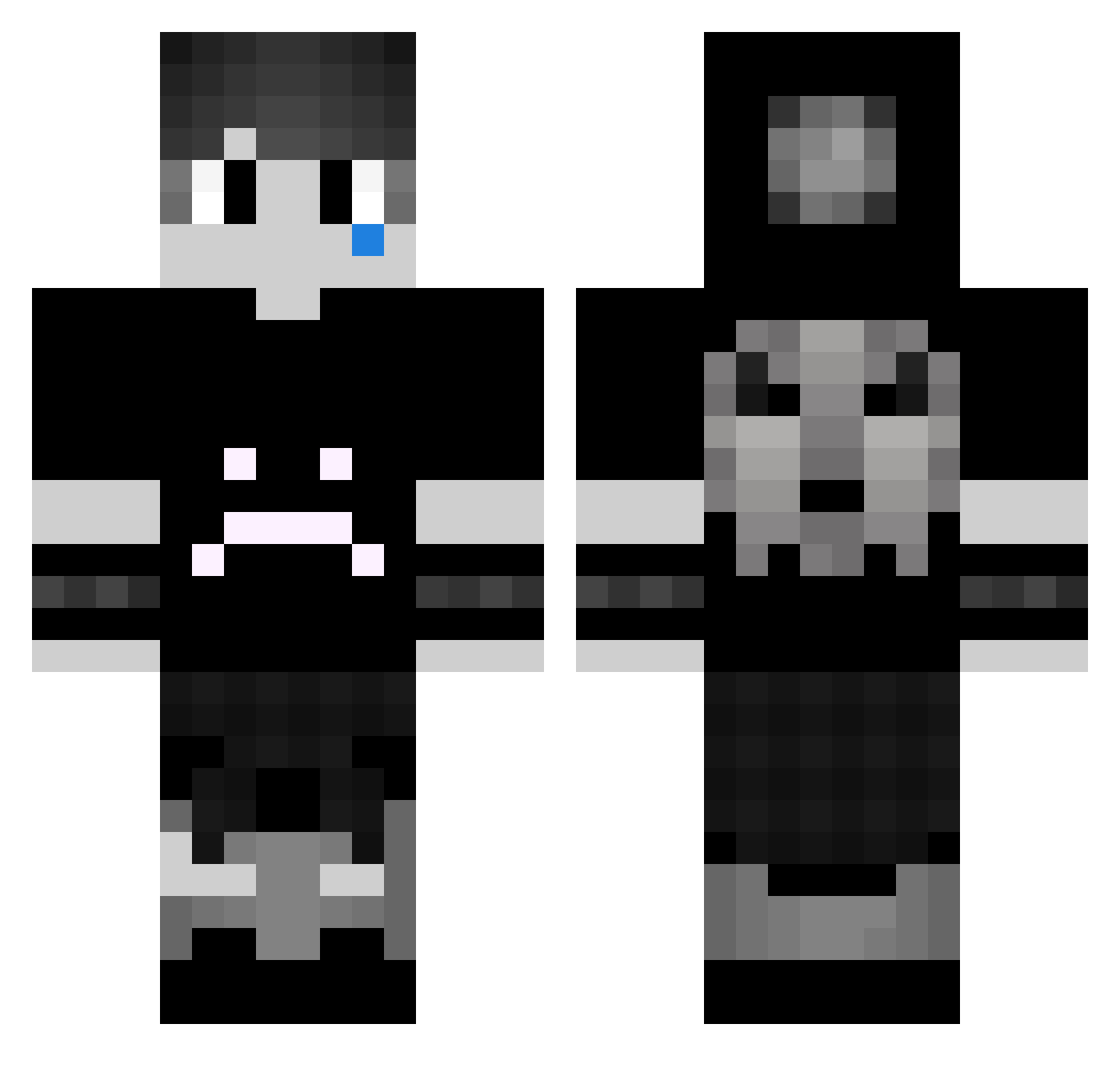 Mikaelbullen Minecraft skin, front and back view