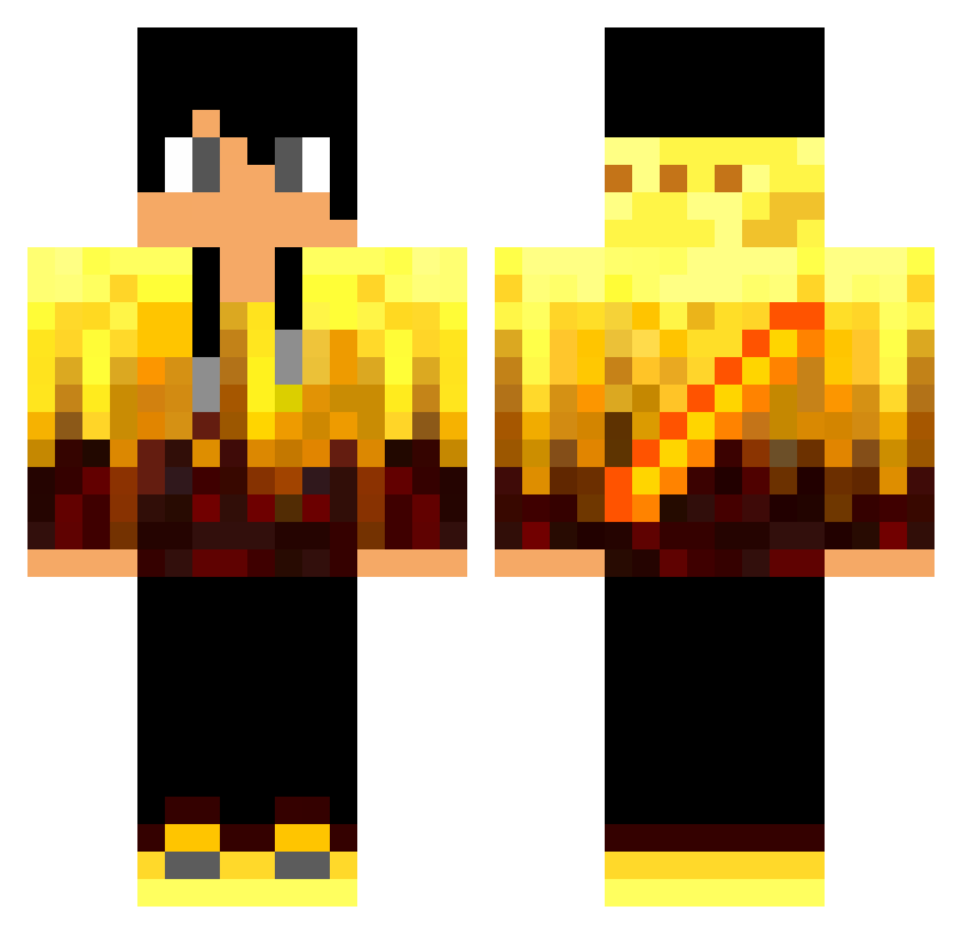 Washcloth Minecraft skin, front and back view