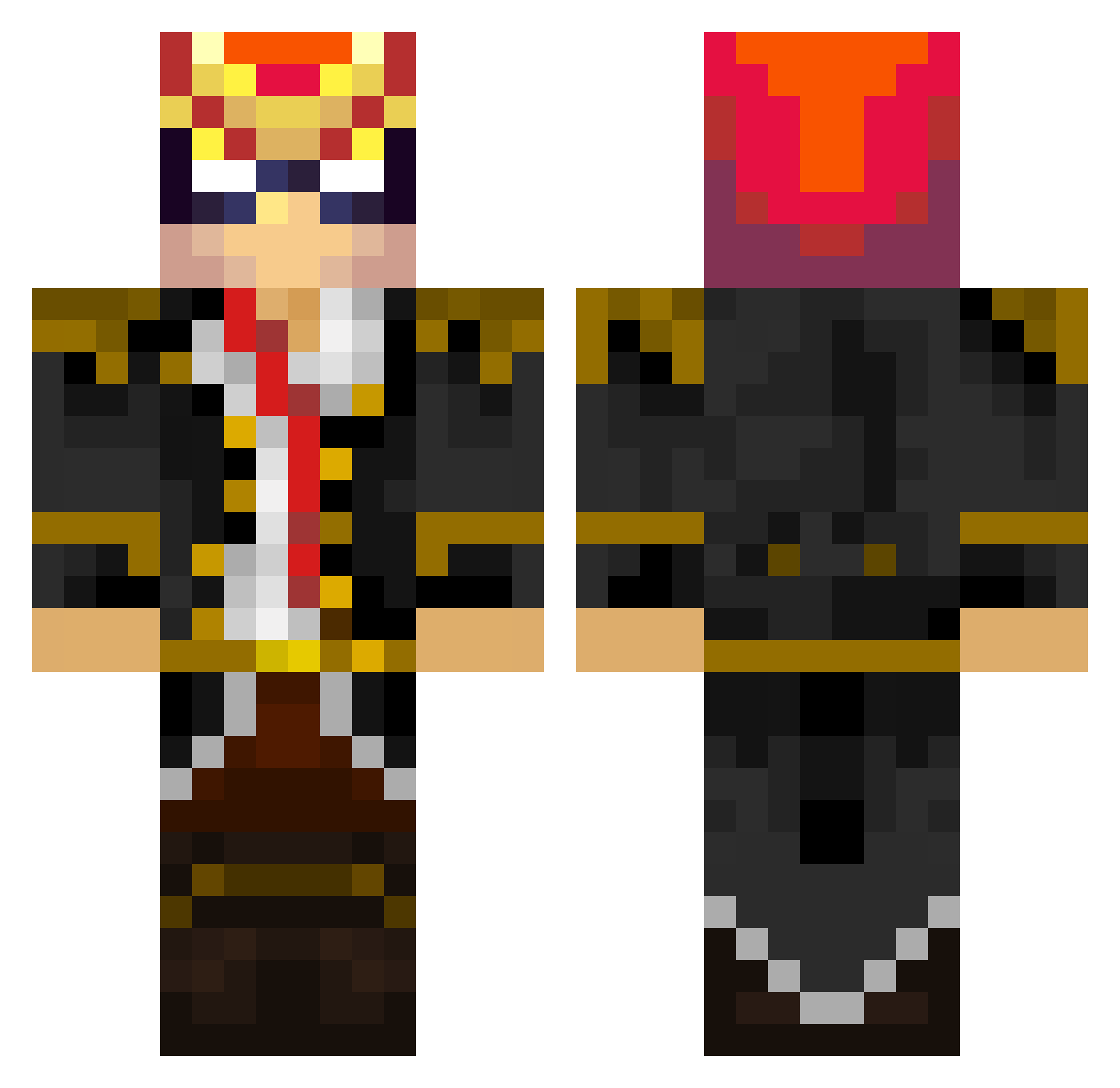 Vyzz Minecraft skin, front and back view