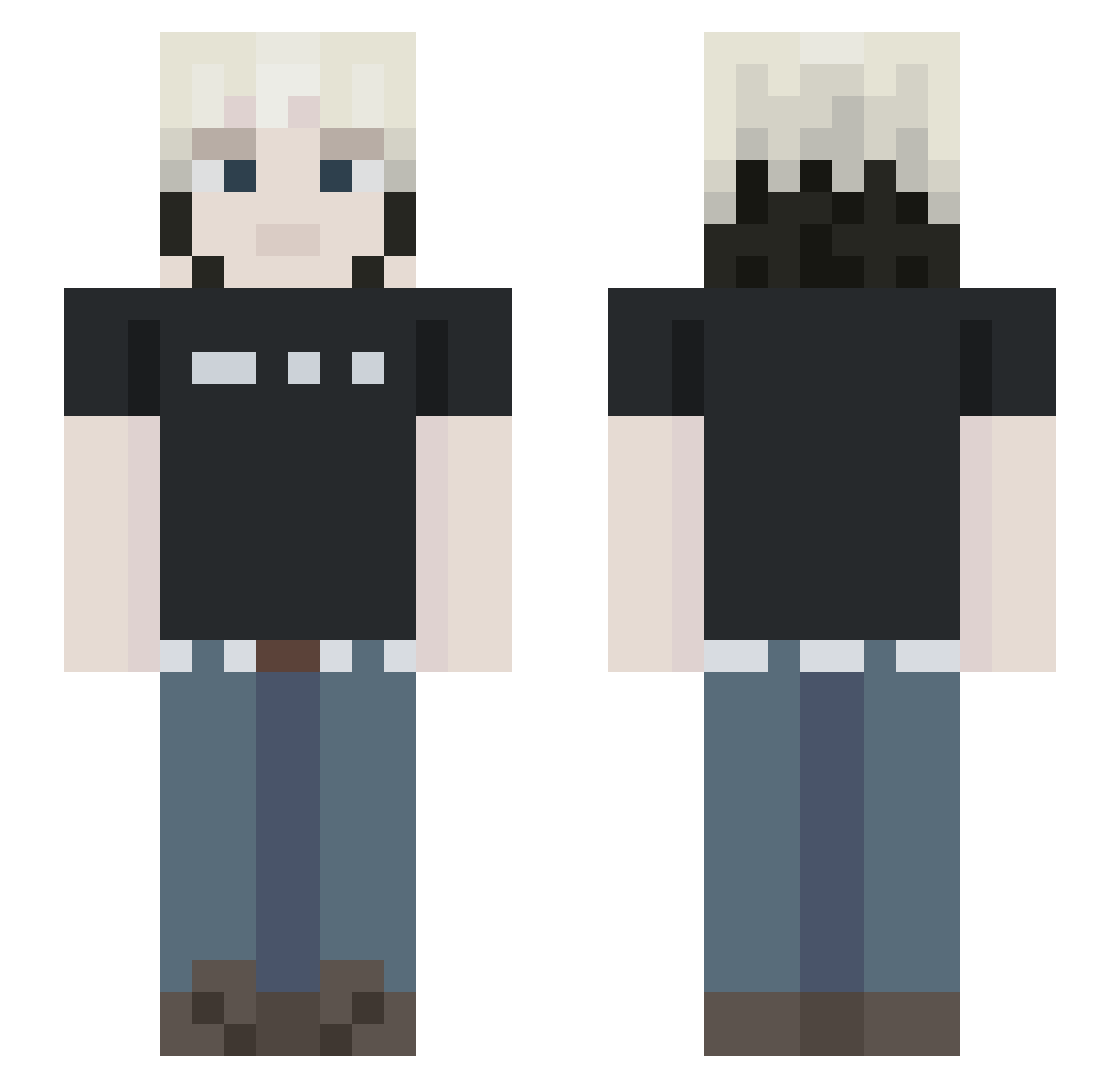 SymmetryXZ Minecraft skin, front and back view