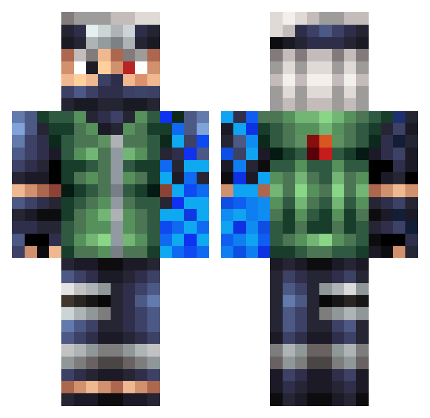 sqLDevil Minecraft skin, front and back view