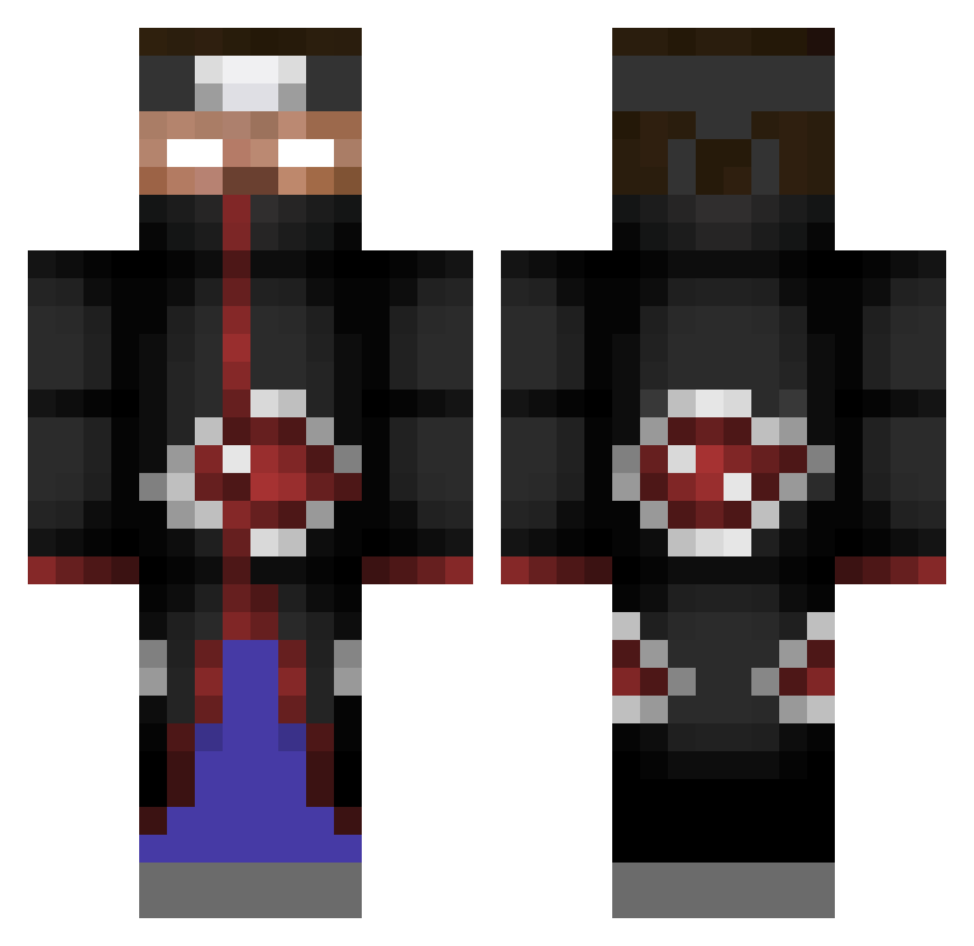 Donut_ACE Minecraft skin, front and back view