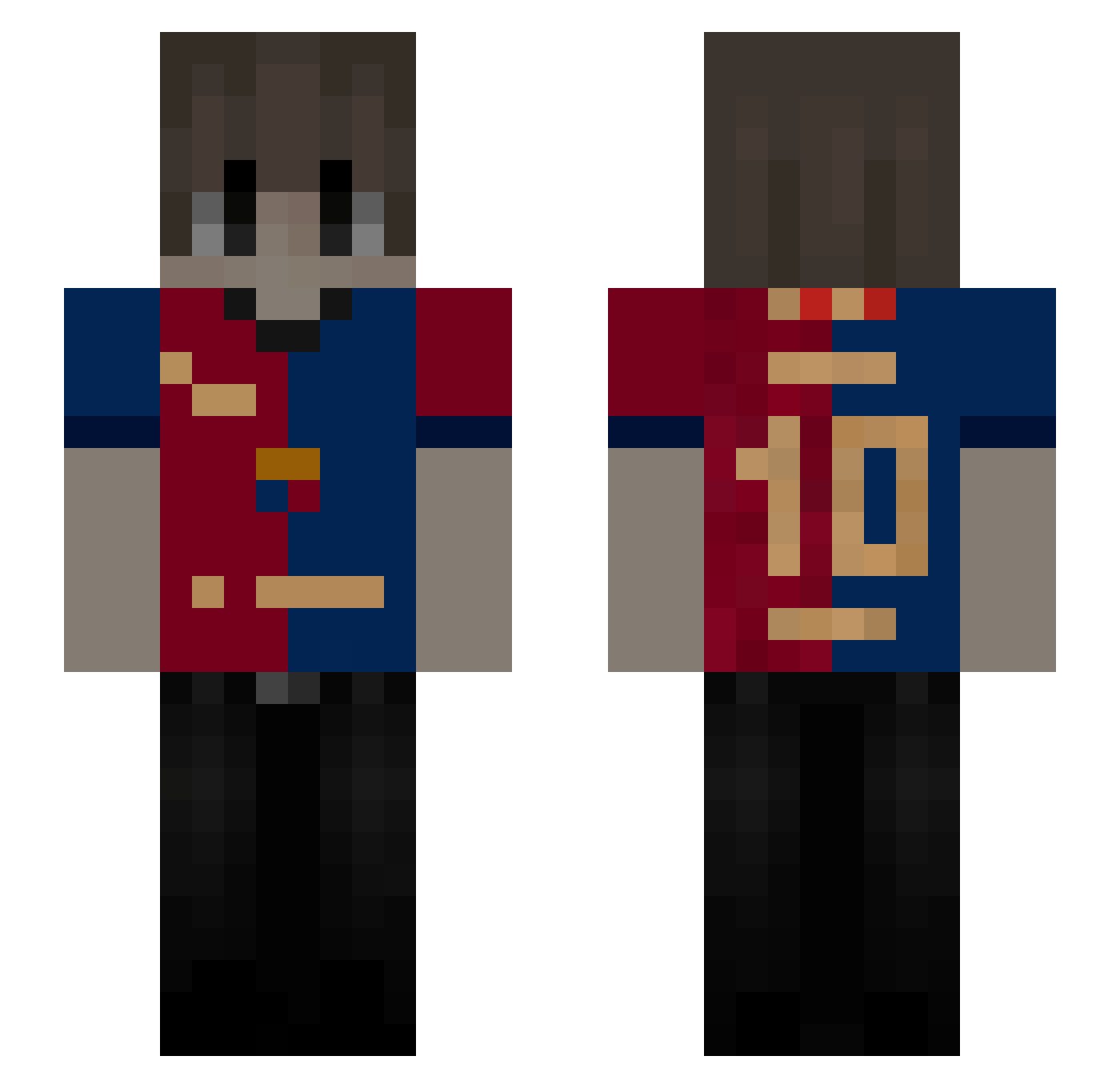 soricelul Minecraft skin, front and back view