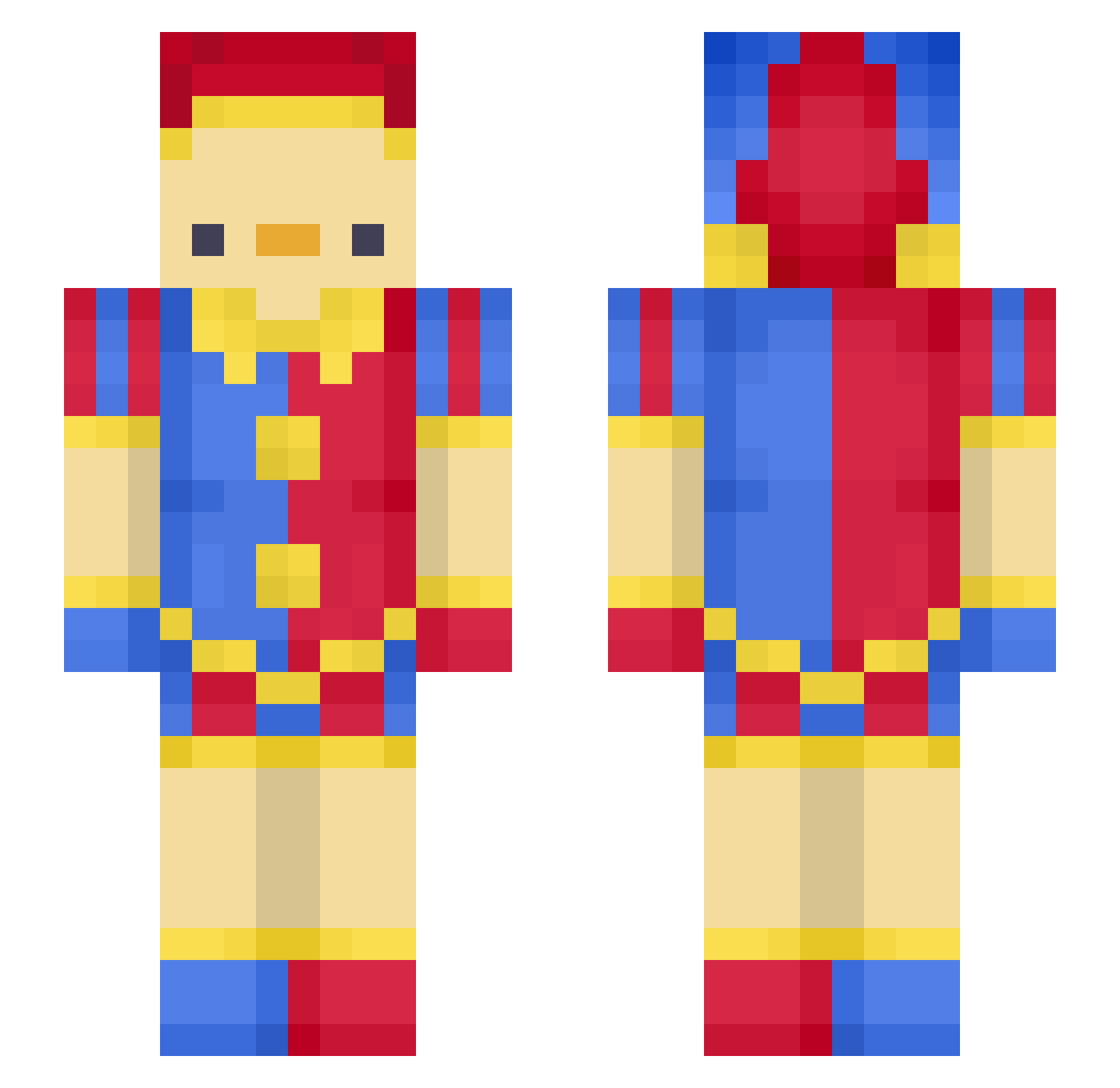 Vapourised Minecraft skin, front and back view