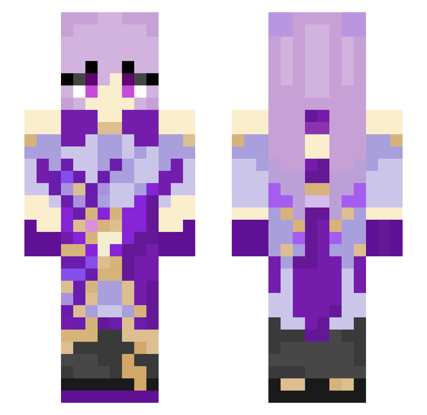 neHuipro Minecraft skin, front and back view