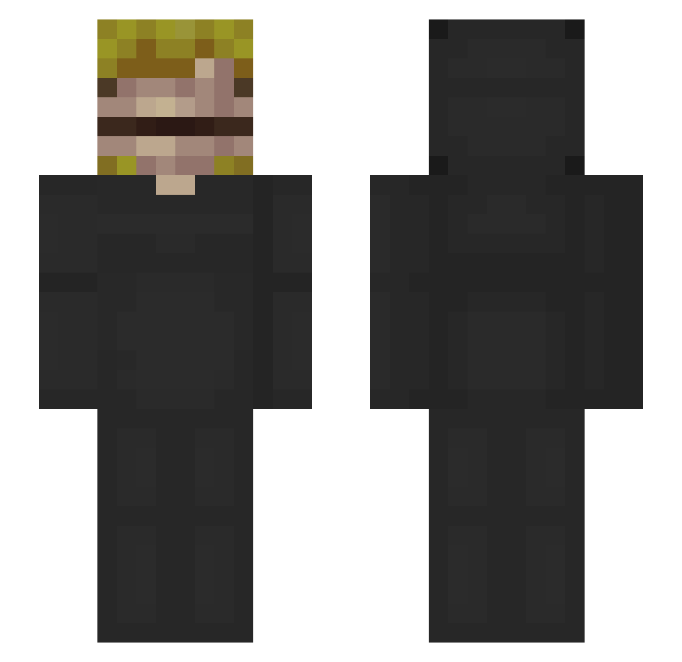 afterfall Minecraft skin, front and back view