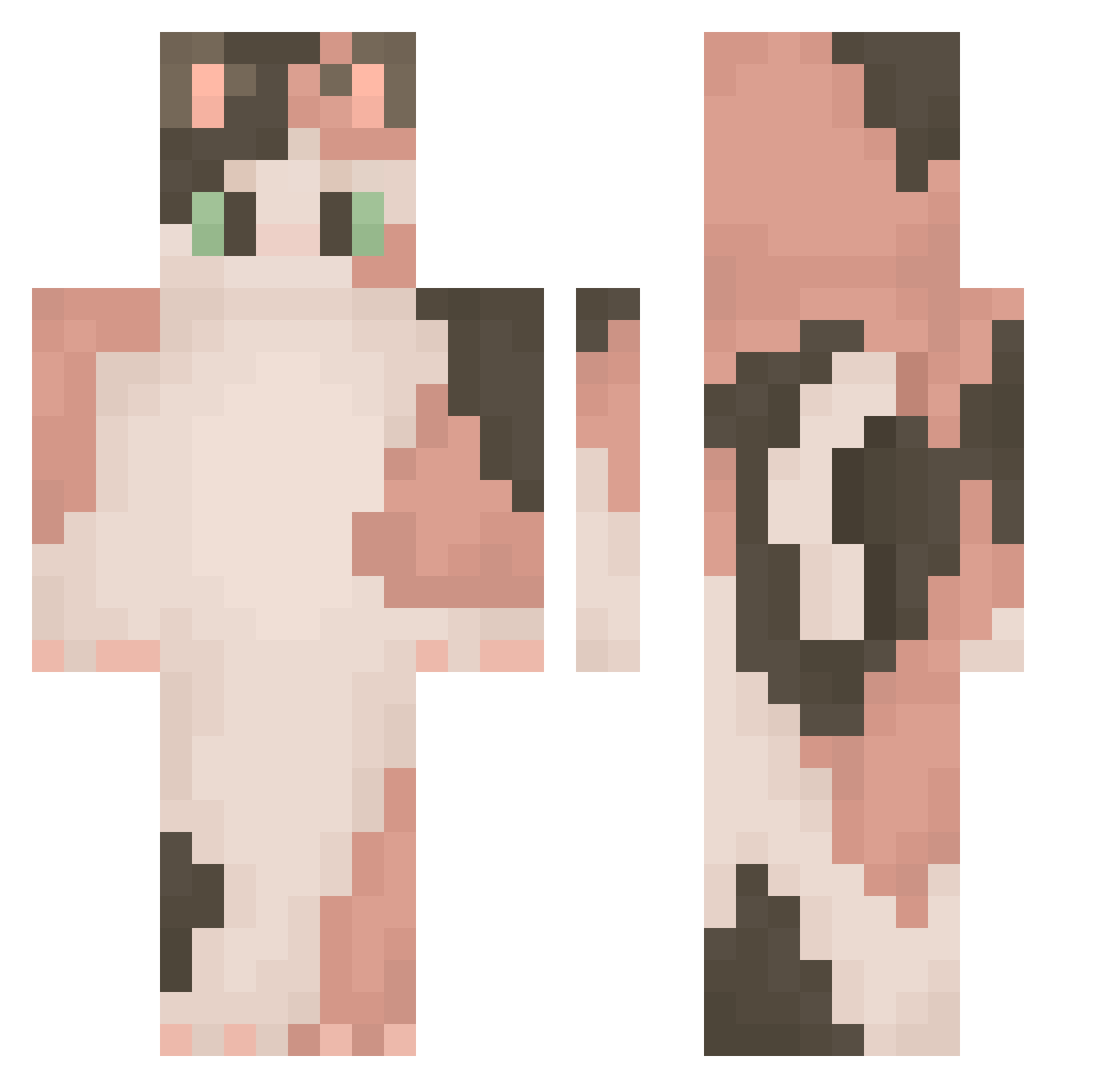KateToto Minecraft skin, front and back view