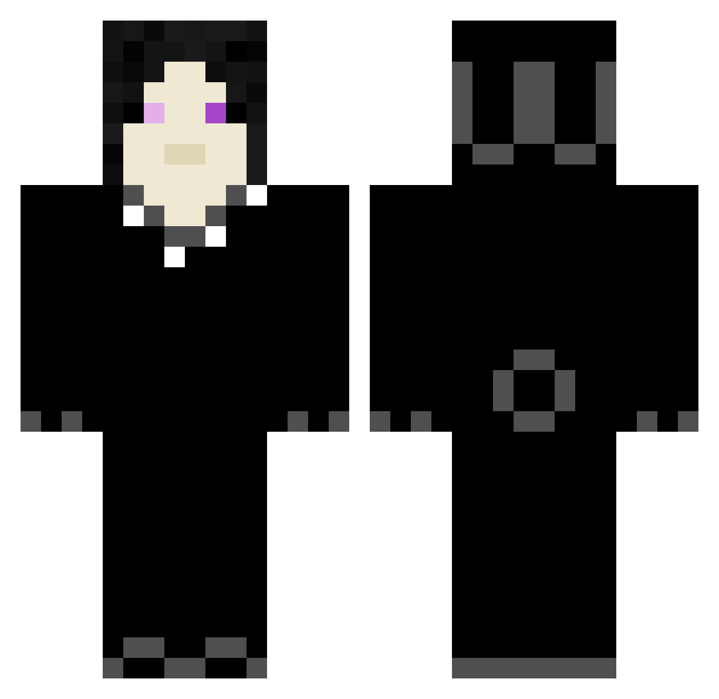 MonnieFazbear Minecraft skin, front and back view