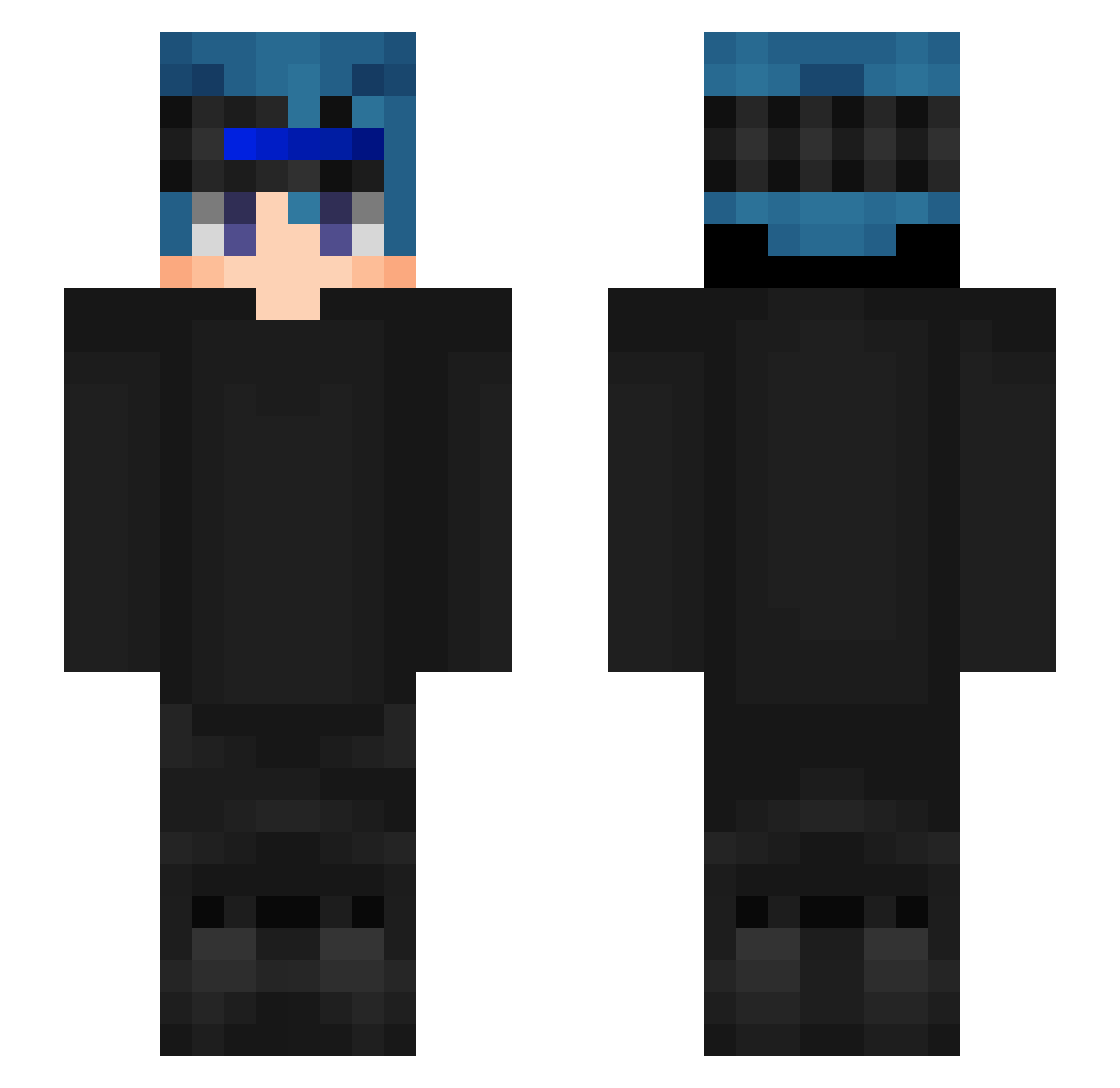 XistrisMG Minecraft skin, front and back view
