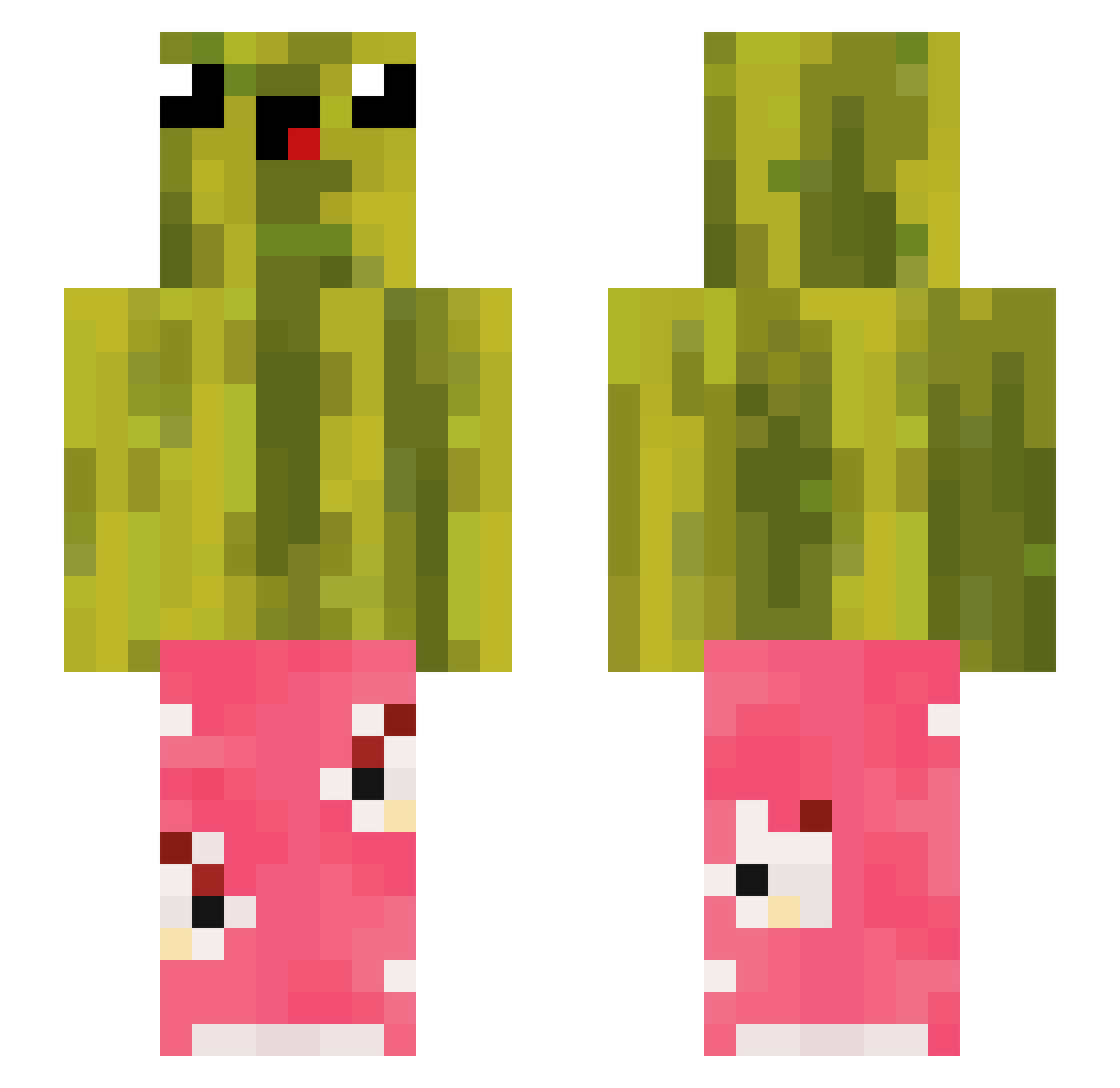 Thindir Minecraft skin, front and back view