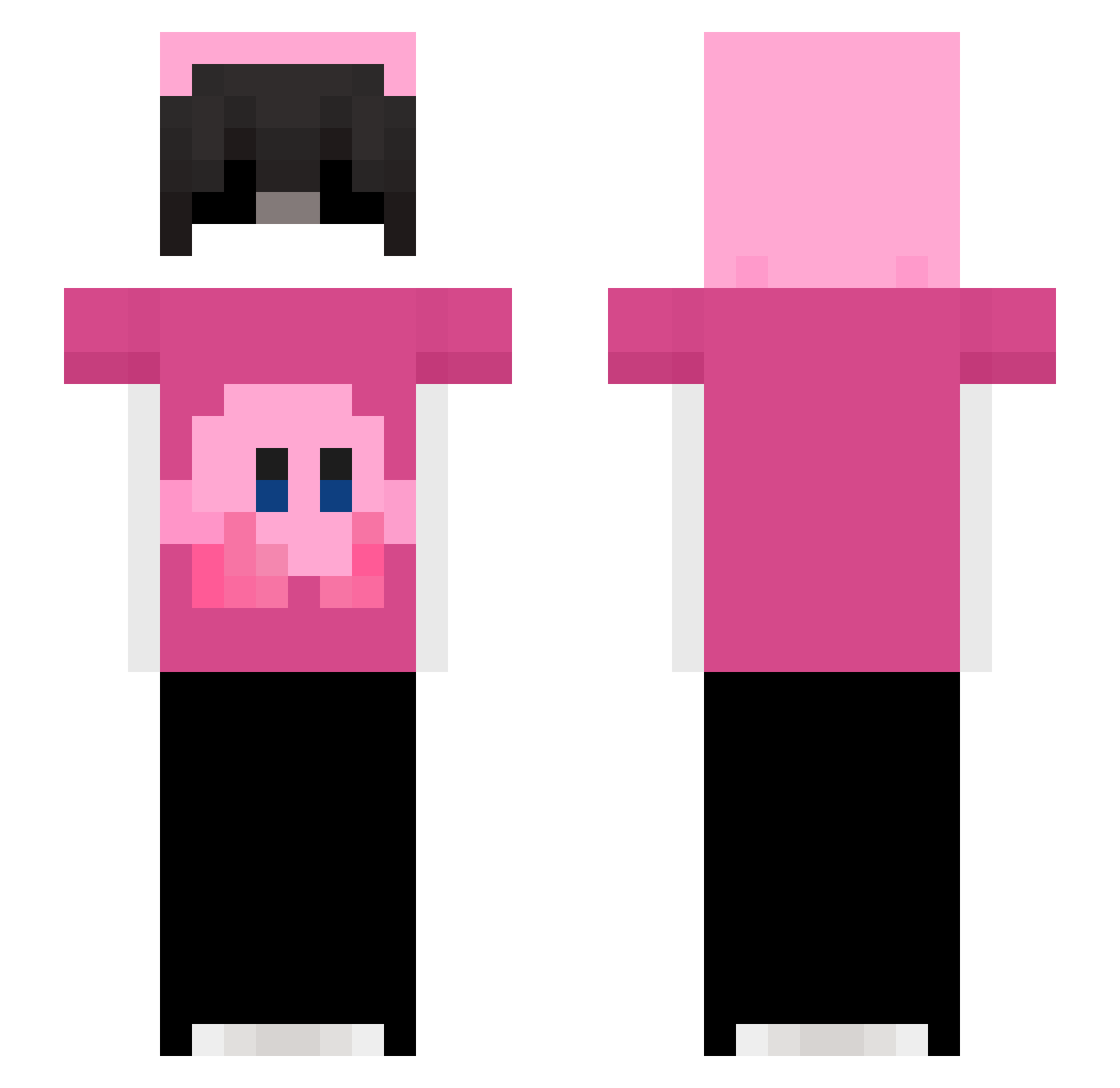 NecumPlesko Minecraft skin, front and back view