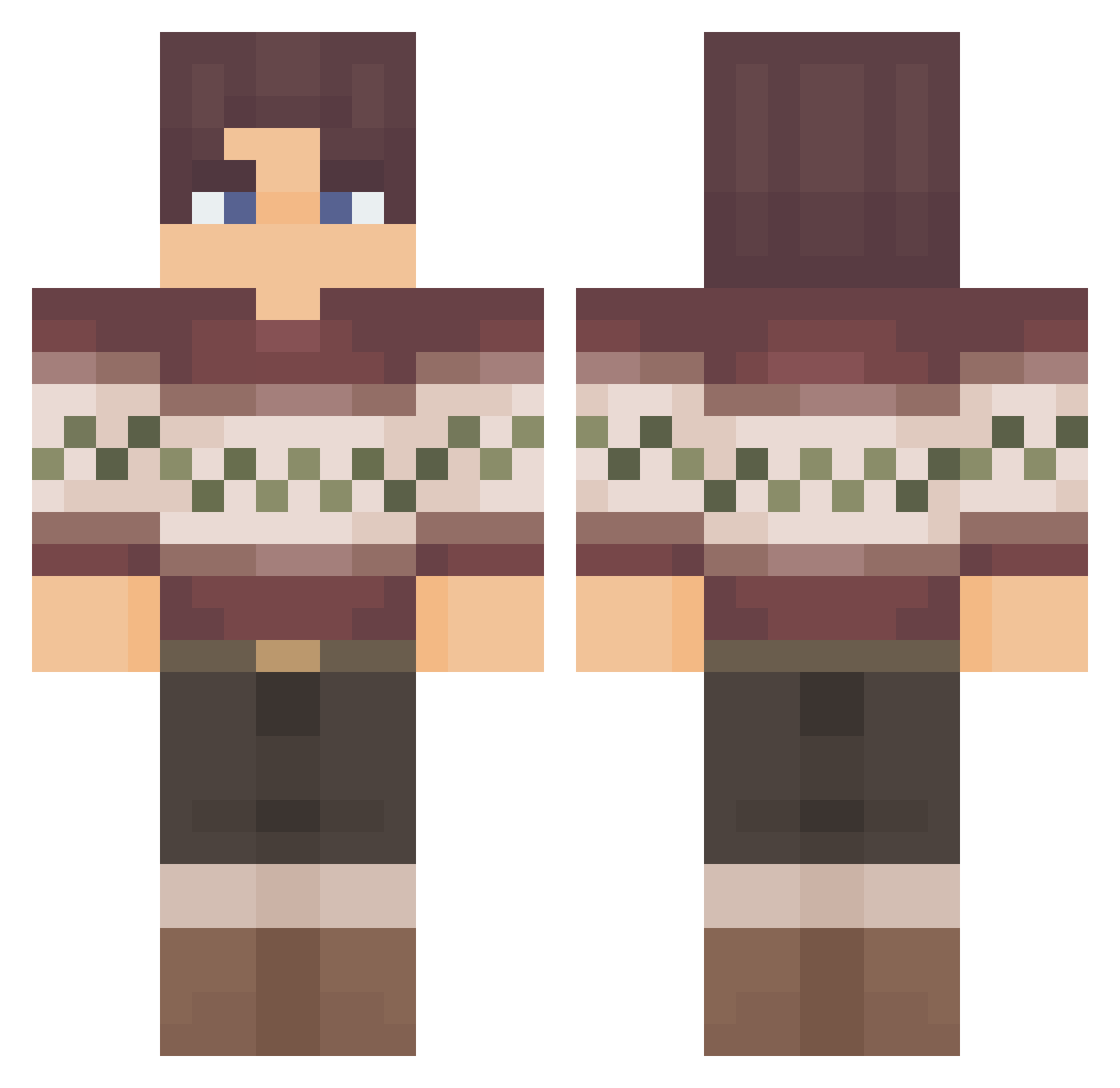 ARN0000LD Minecraft skin, front and back view