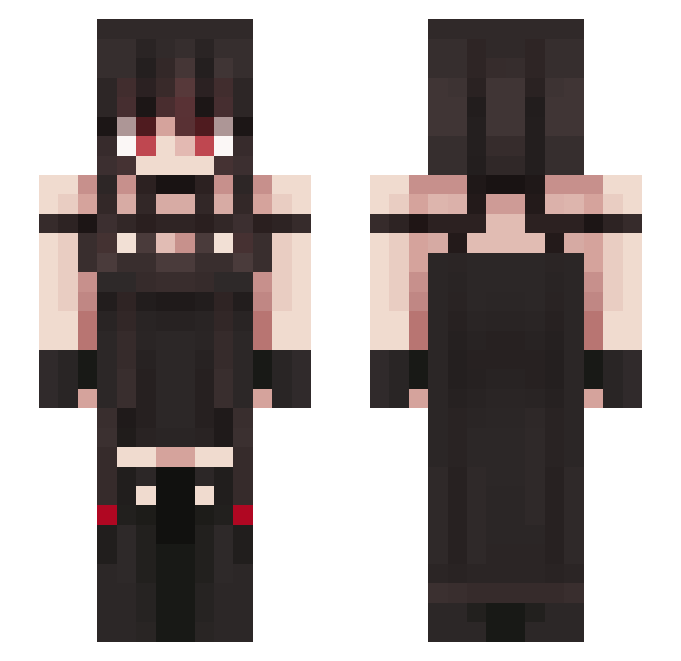 Firecracker02 Minecraft skin, front and back view