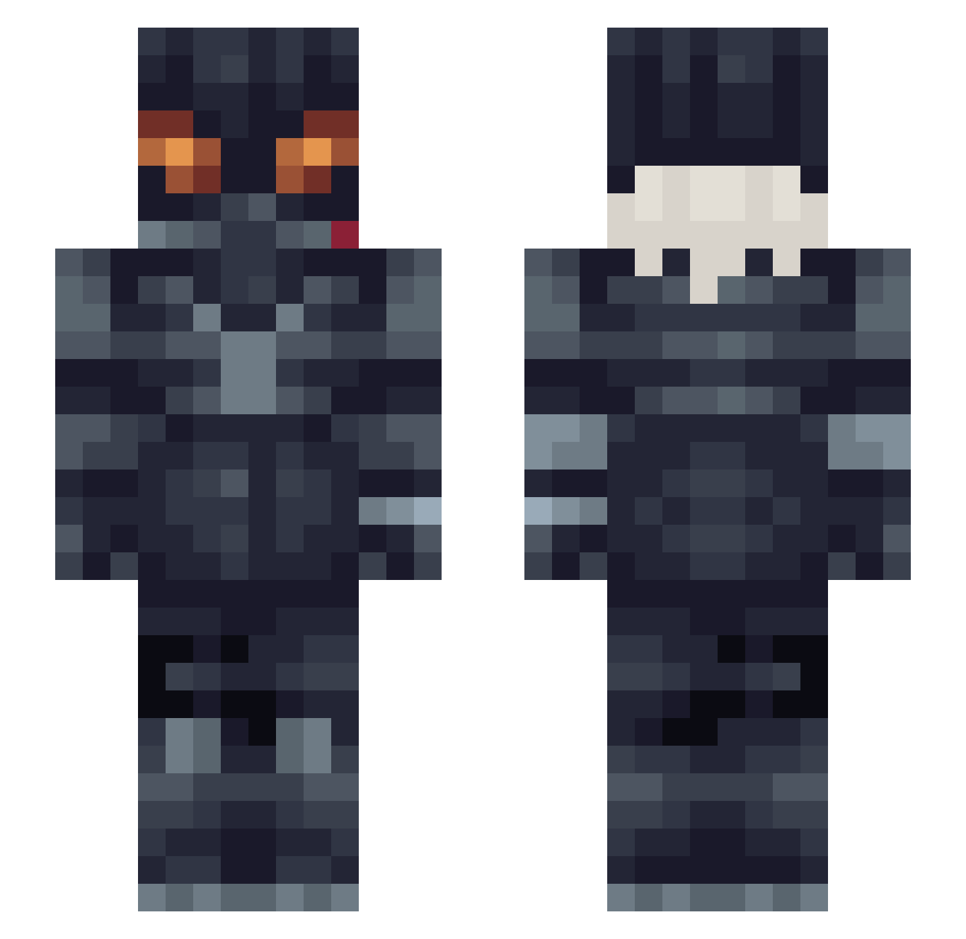 Minjinxz Minecraft skin, front and back view