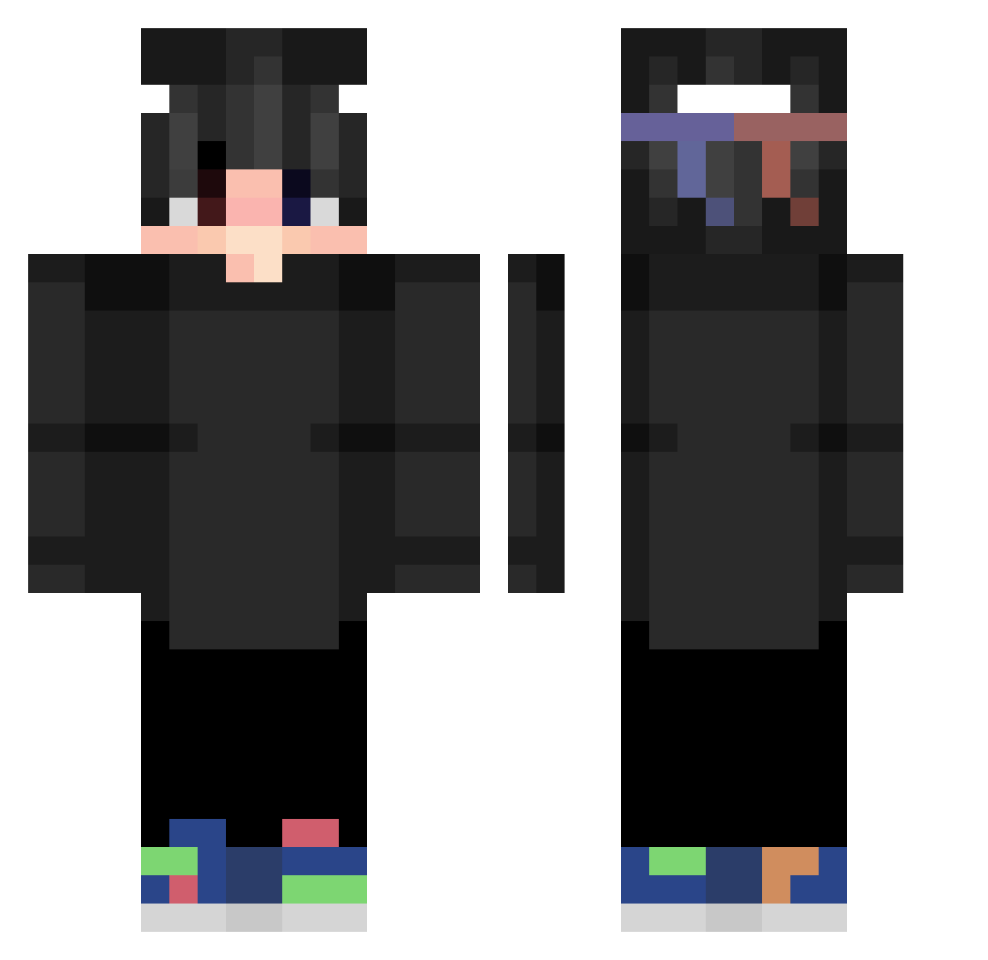 Cylof Minecraft skin, front and back view