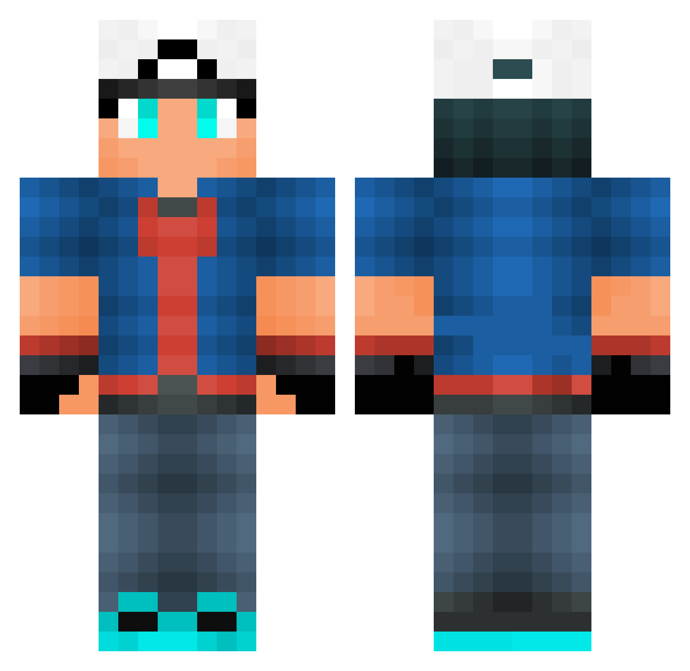 bergahorn Minecraft skin, front and back view