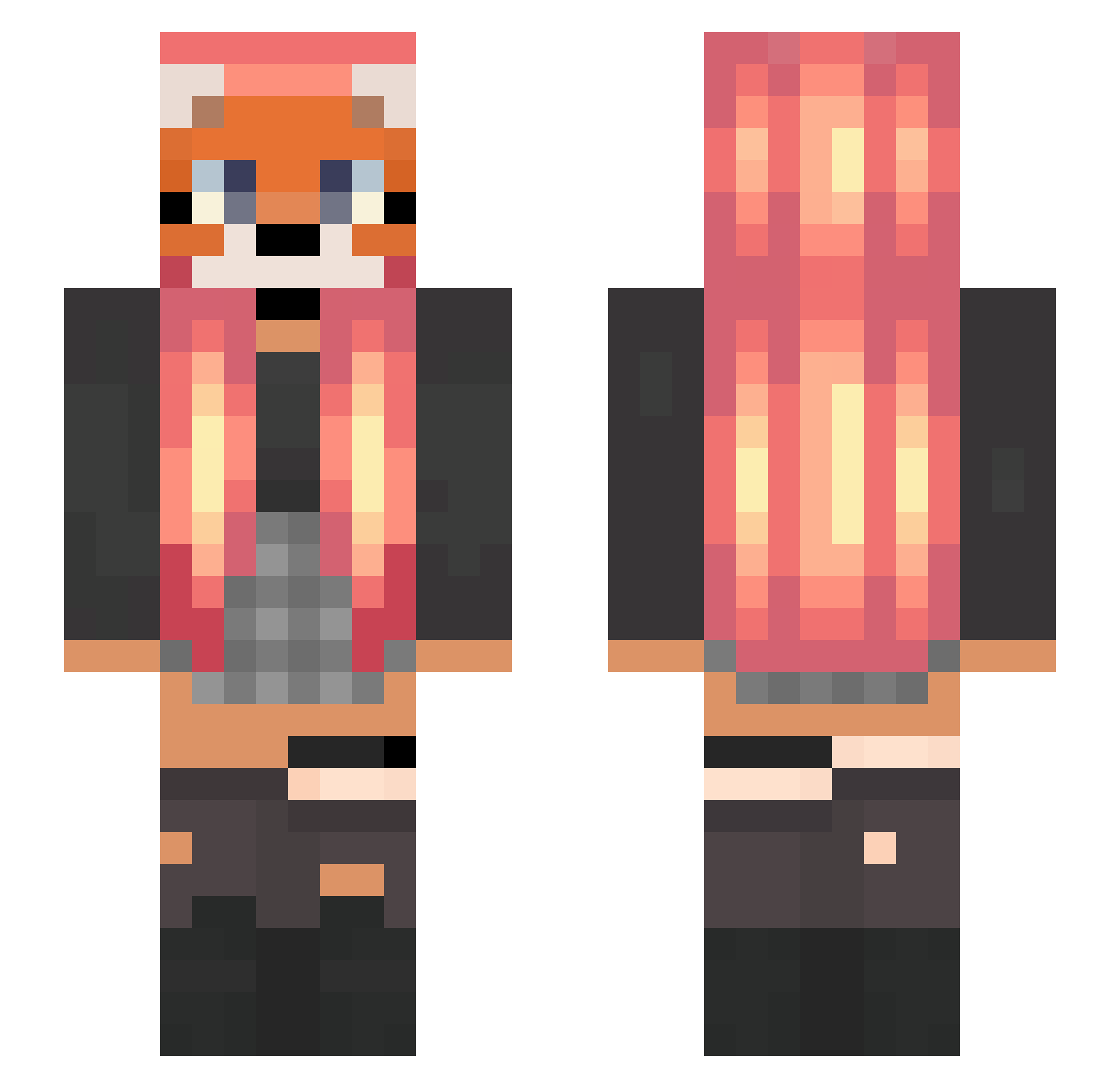 xDragon1506 Minecraft skin, front and back view
