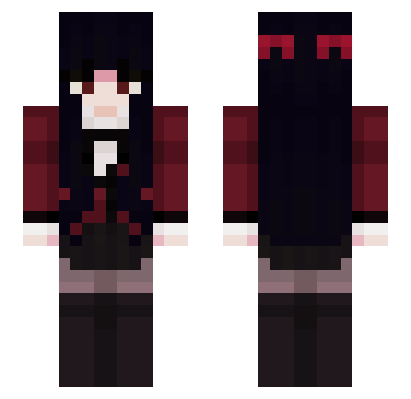 Zyleeisbased Minecraft skin, front and back view