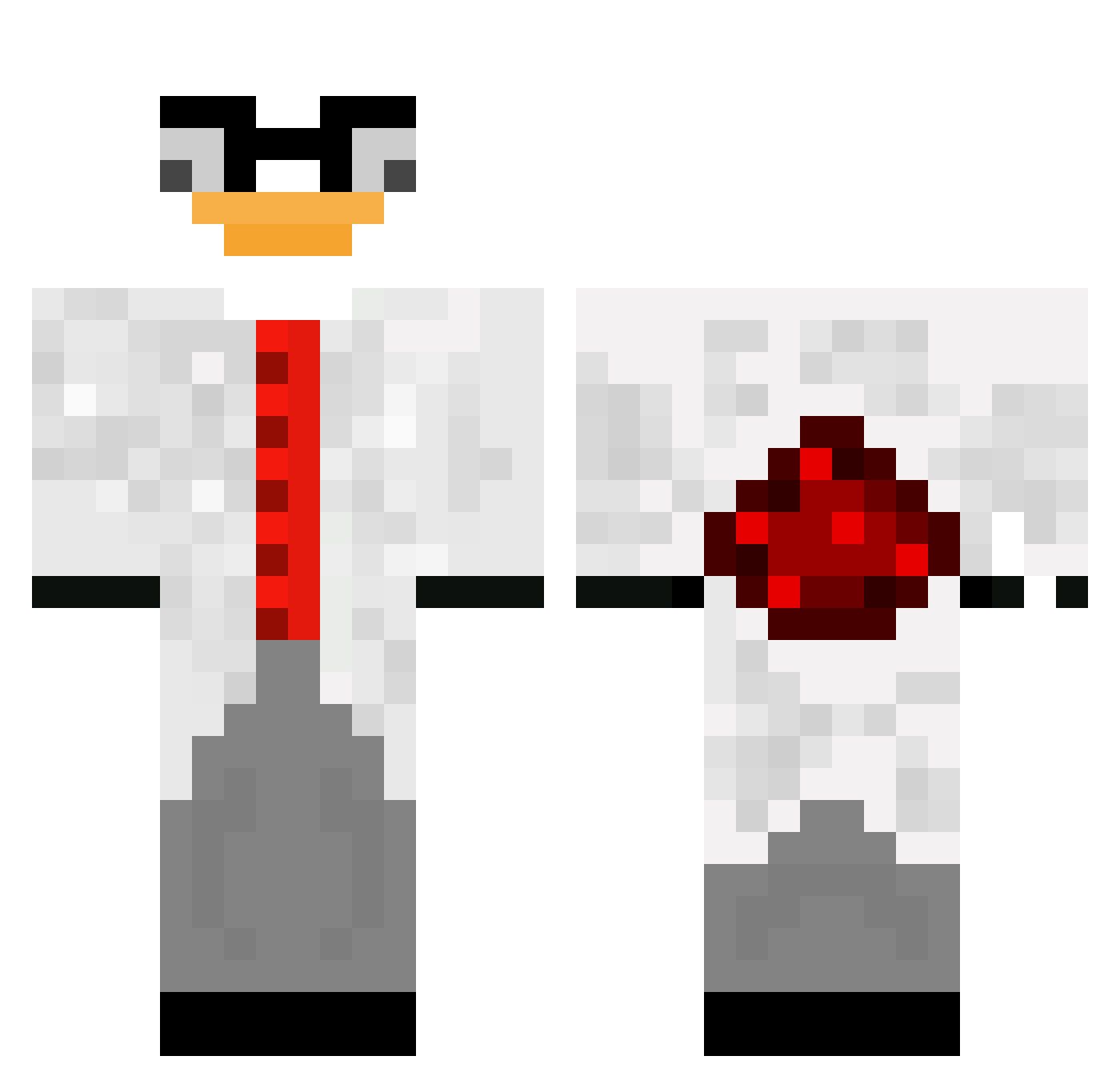 Graveykeeper Minecraft skin, front and back view